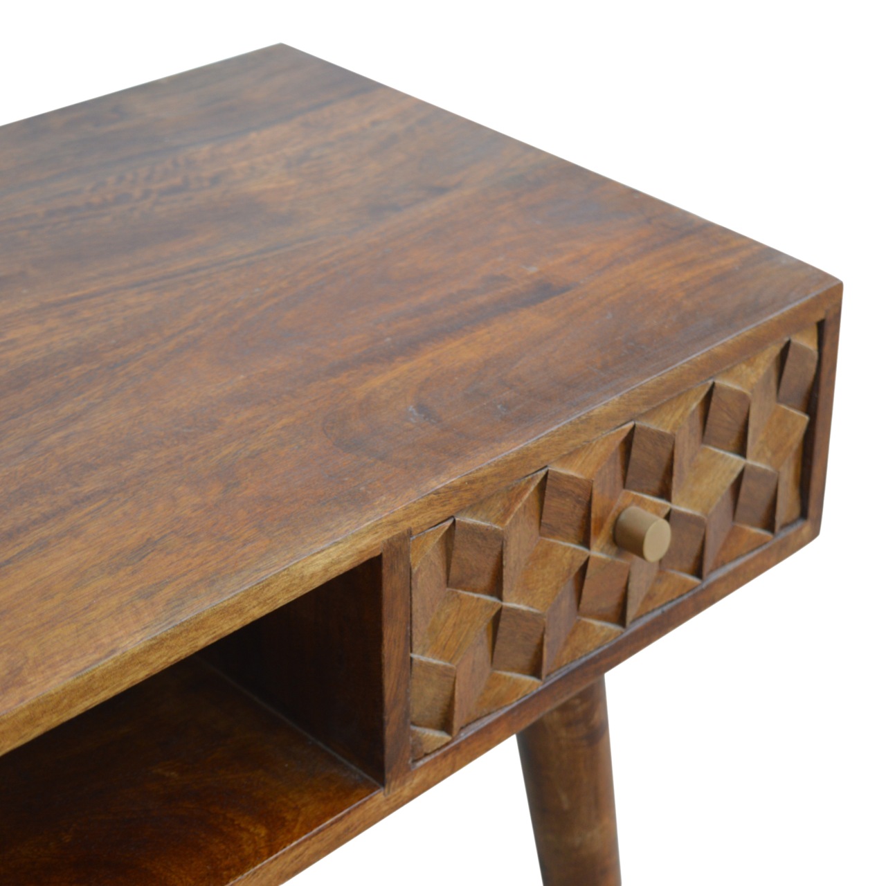 in784 chestnut cube carved writing desk