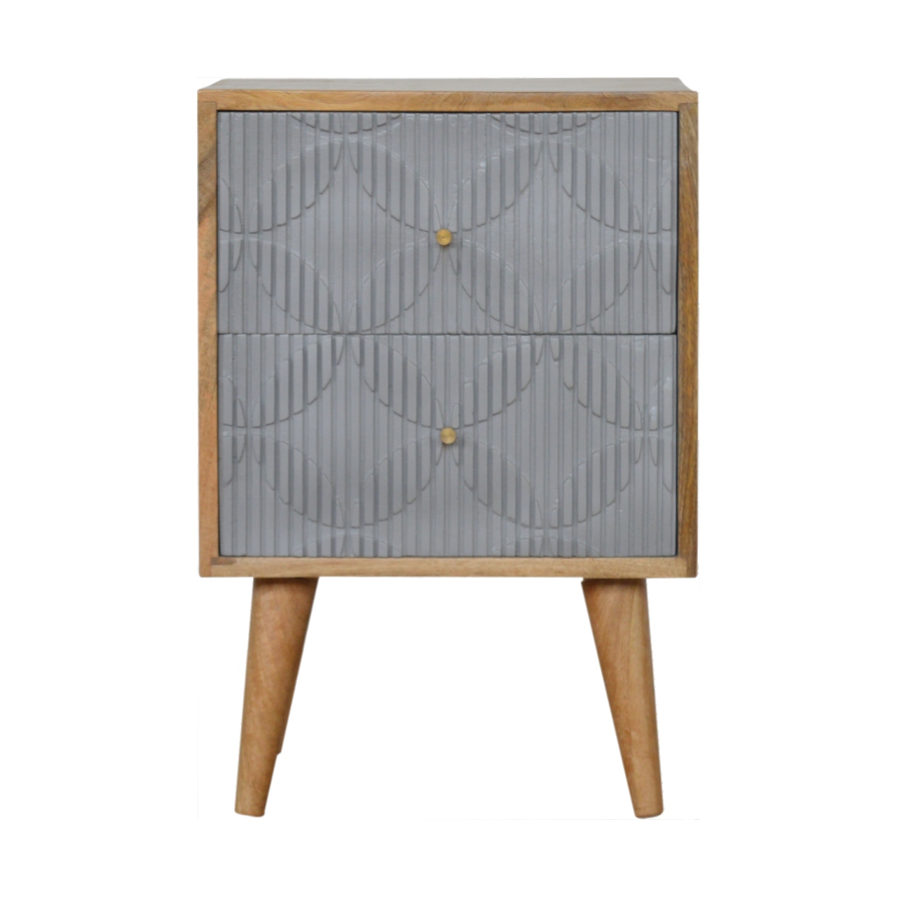 in919 geometric carved bedside