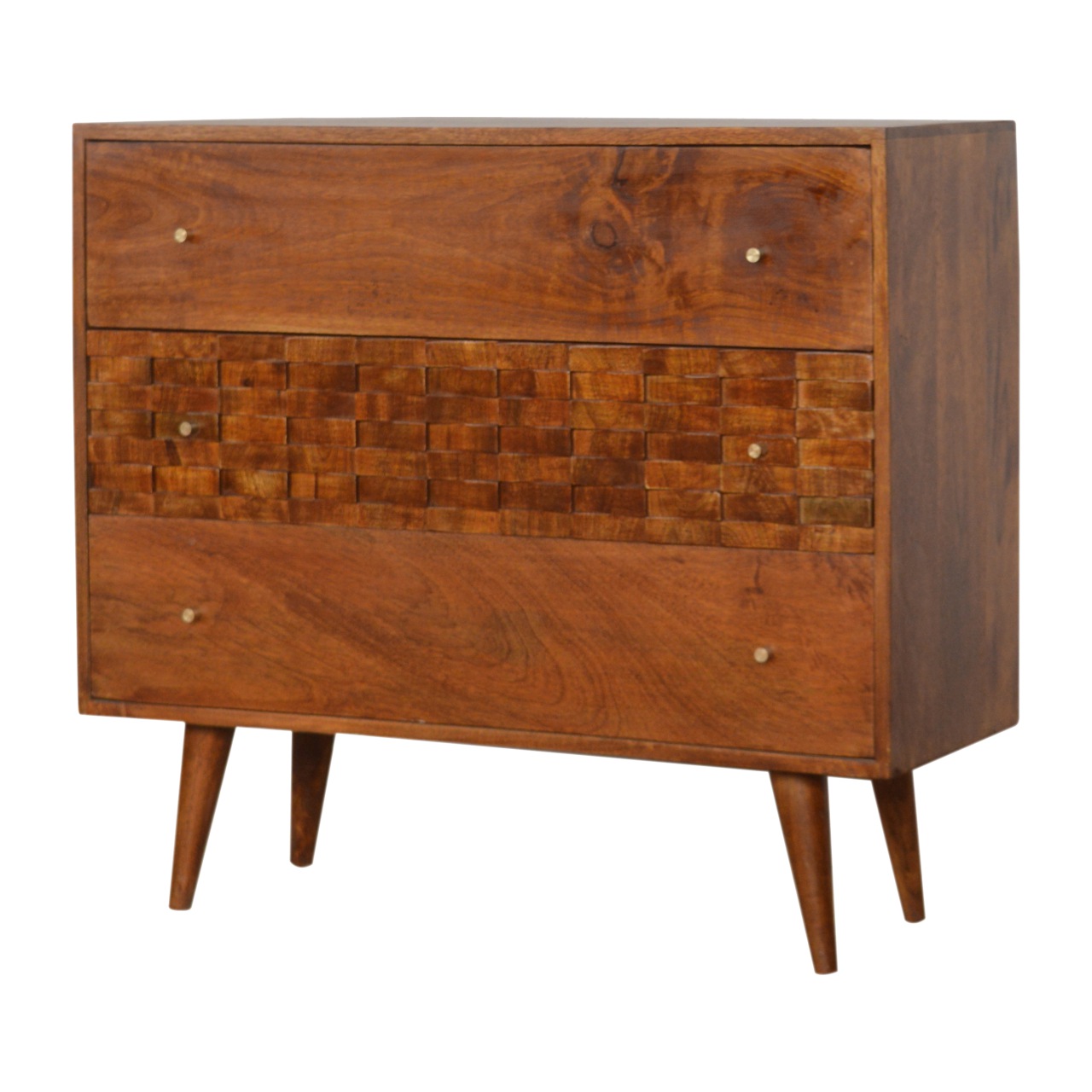 in994 tile carved chestnut chest