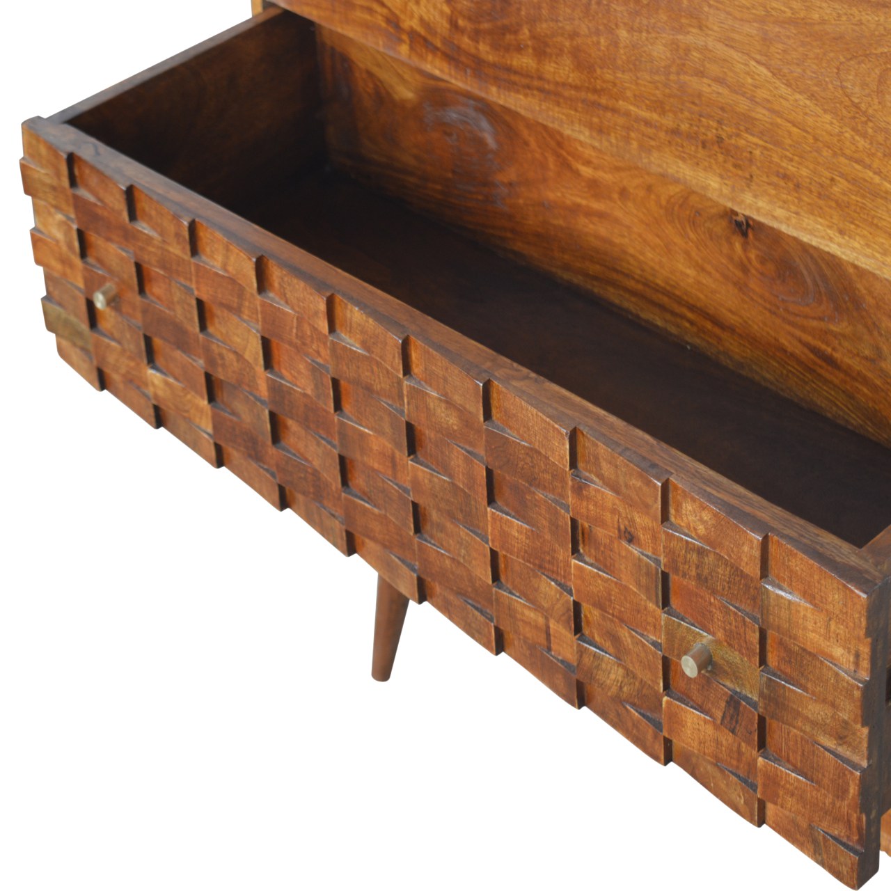 in994 tile carved chestnut chest