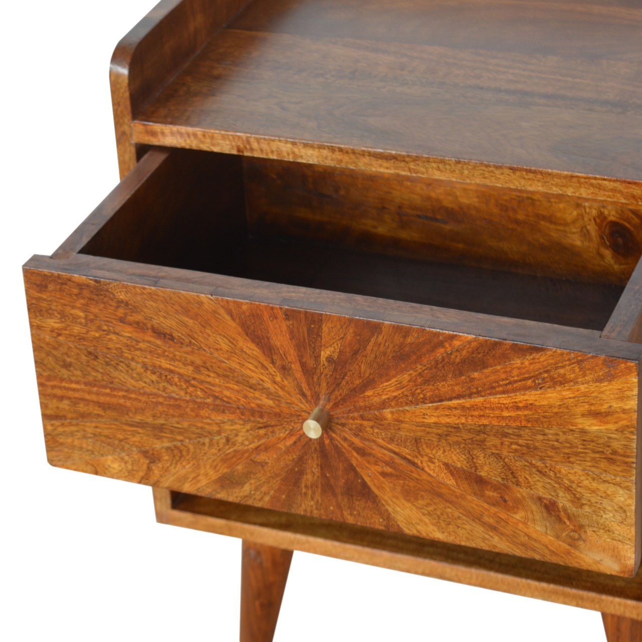 in997 sunrise patterned chestnut bedside