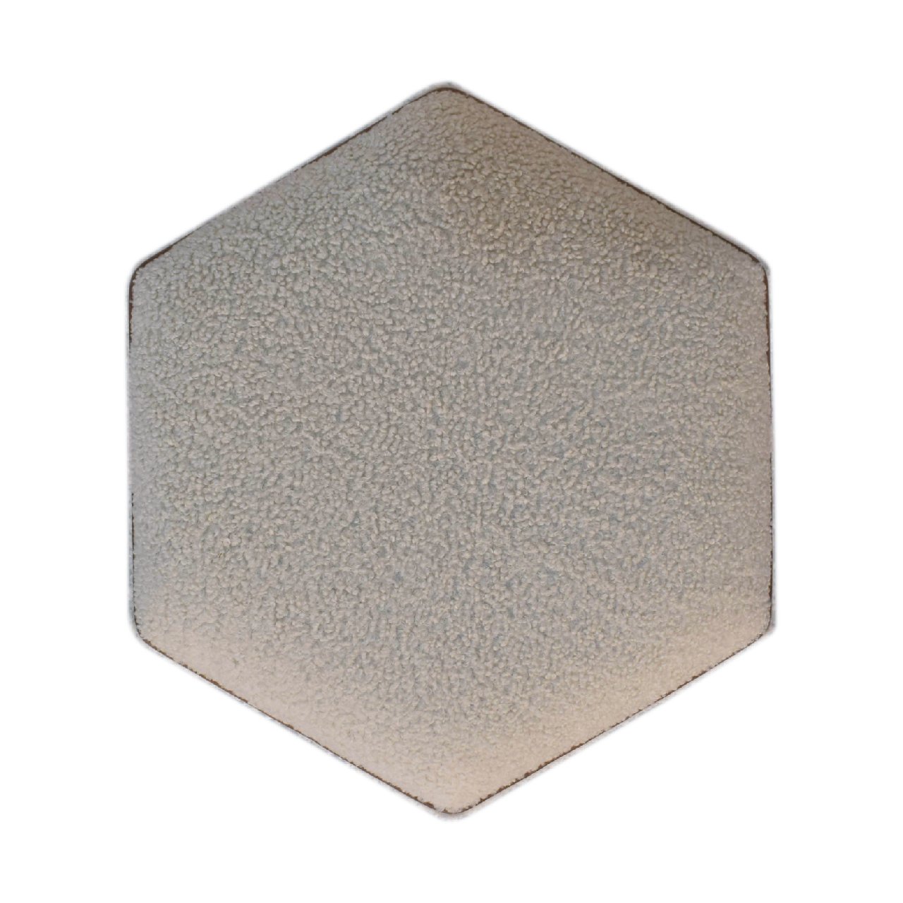 in3502 cream boucle hexagonal buffalo piping footstool