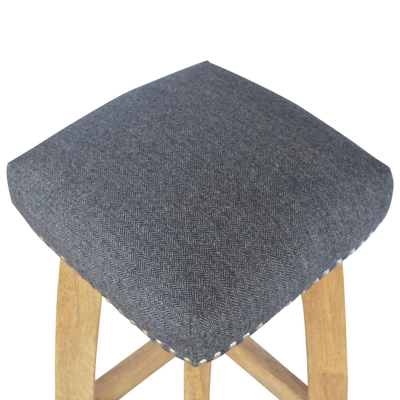 black tweed studded bar stool