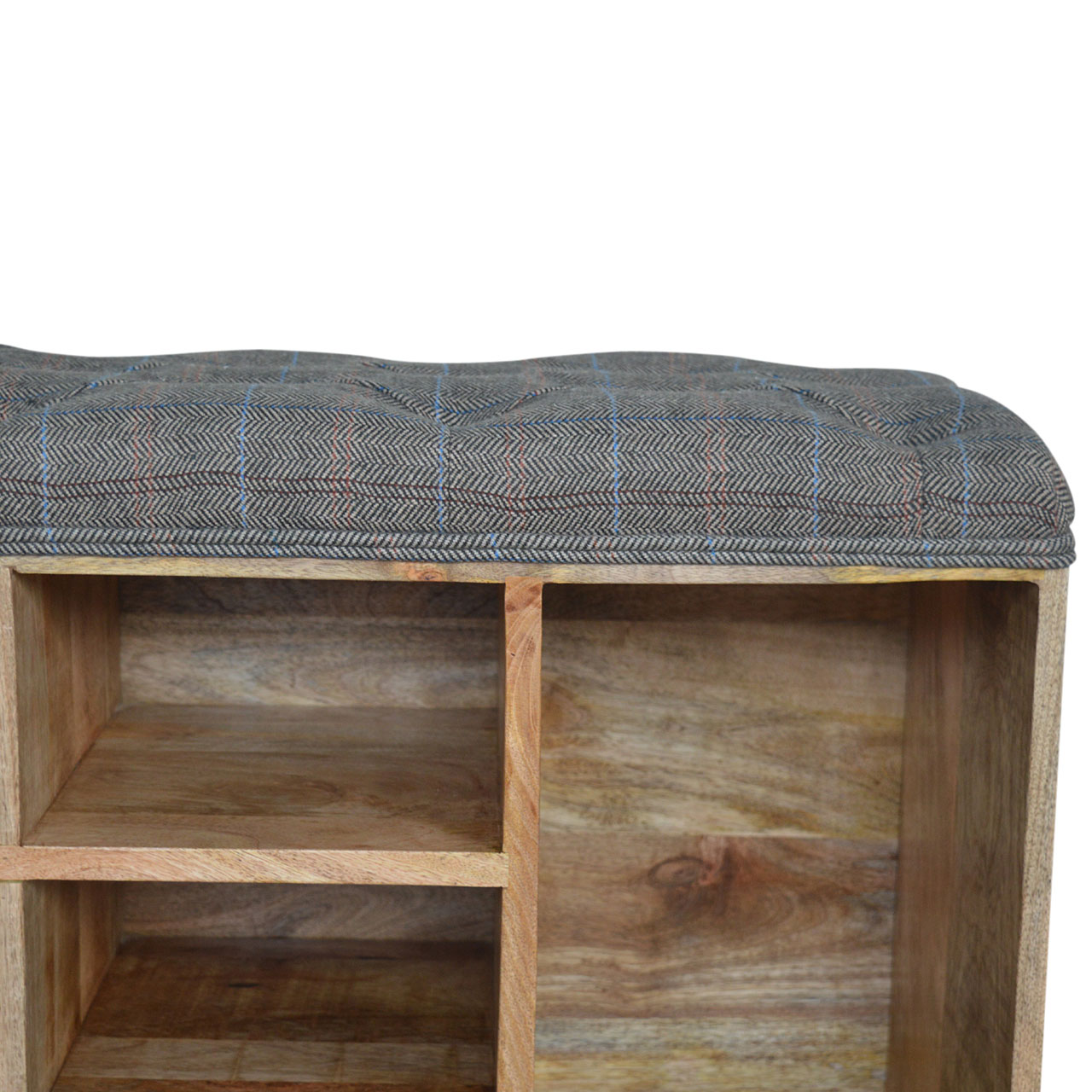 multi tweed 6 slot shoe storage bench