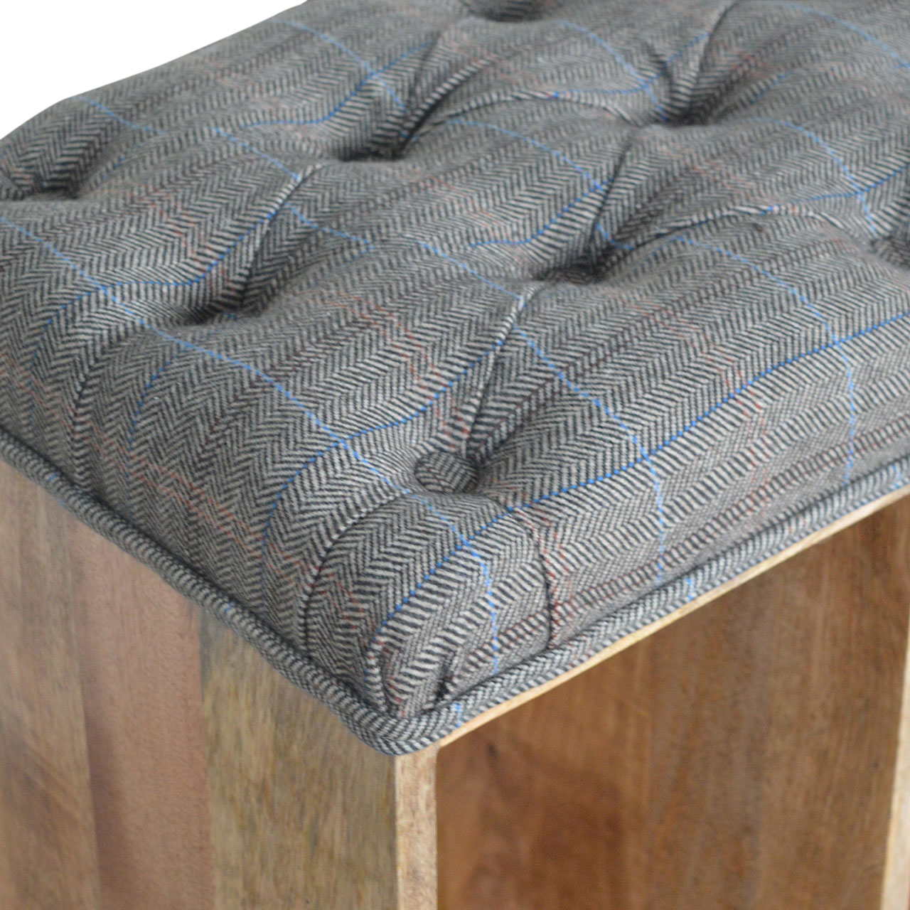 multi tweed 6 slot shoe storage bench