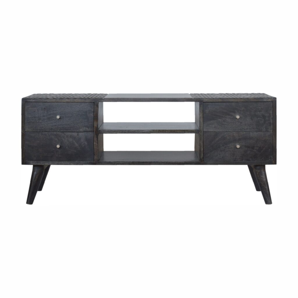 ash black 4 drawer media unit