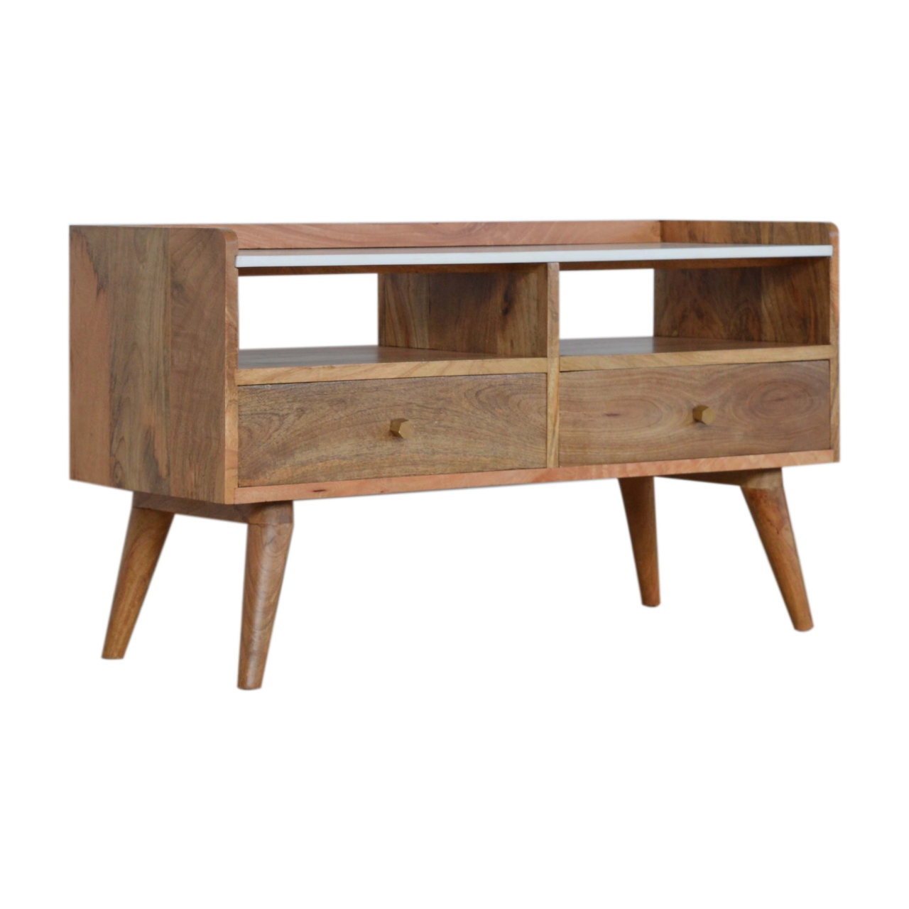 in1102 white marble top media unit