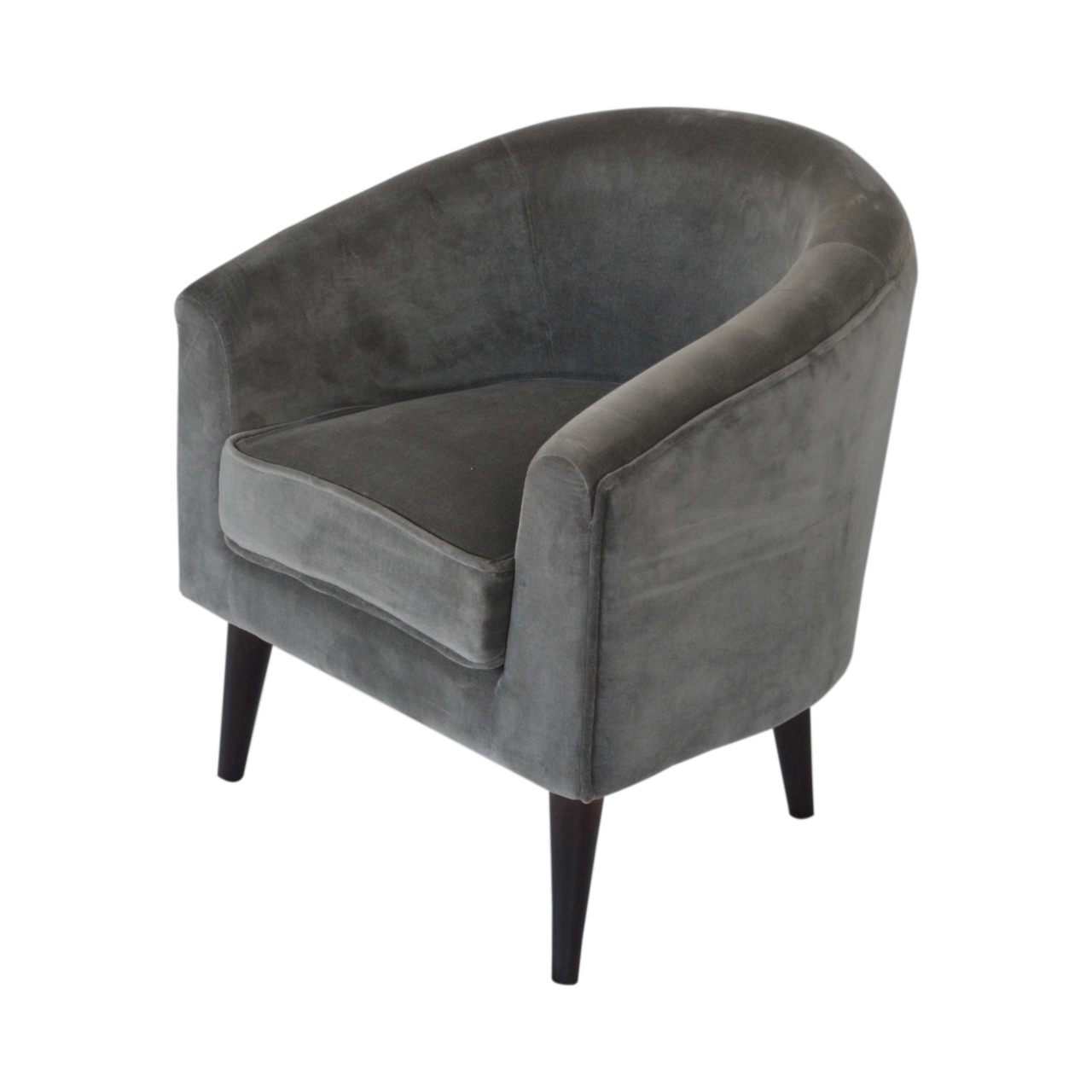 in1268 grey velvet nordic style armchair