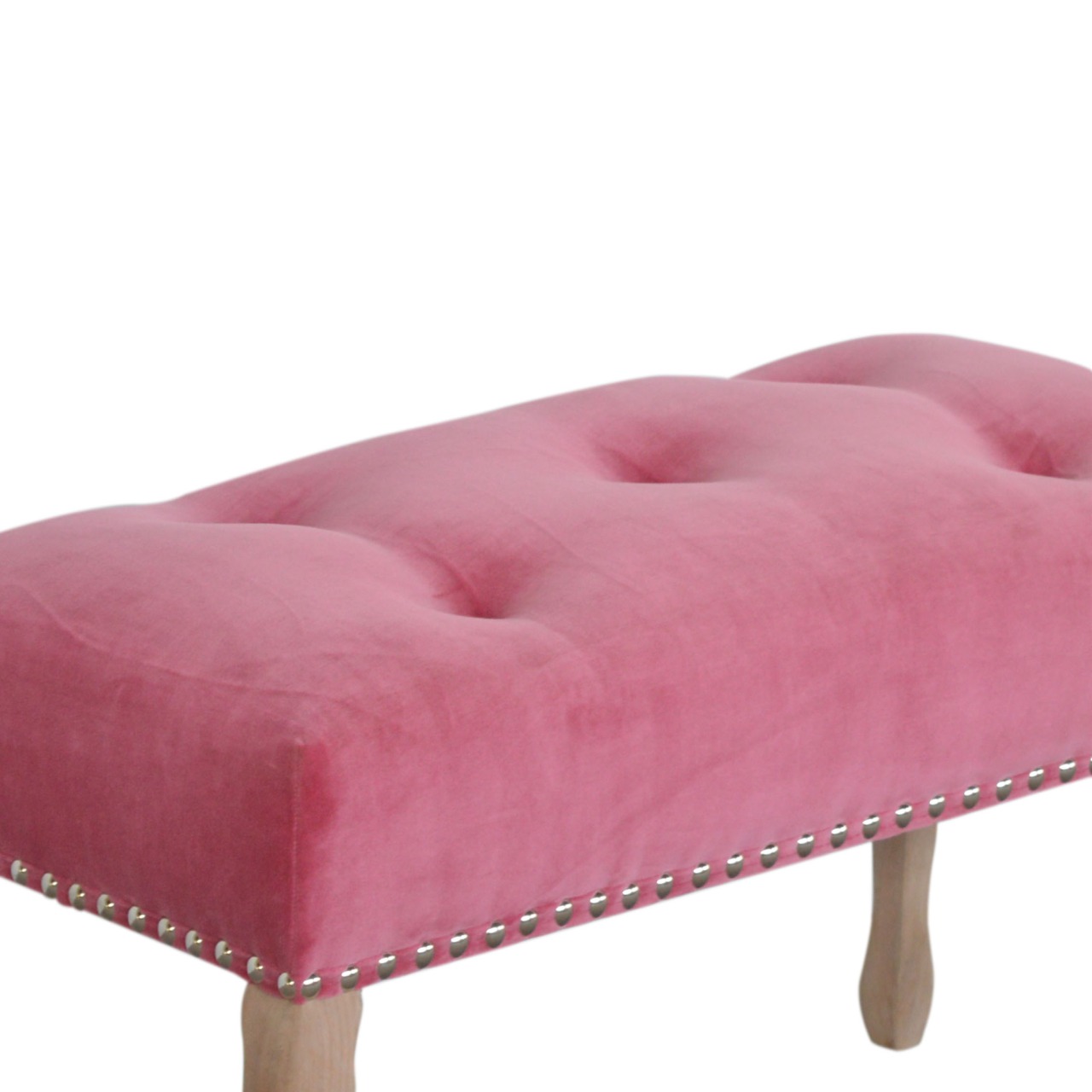 in1389 french style pink velvet bench