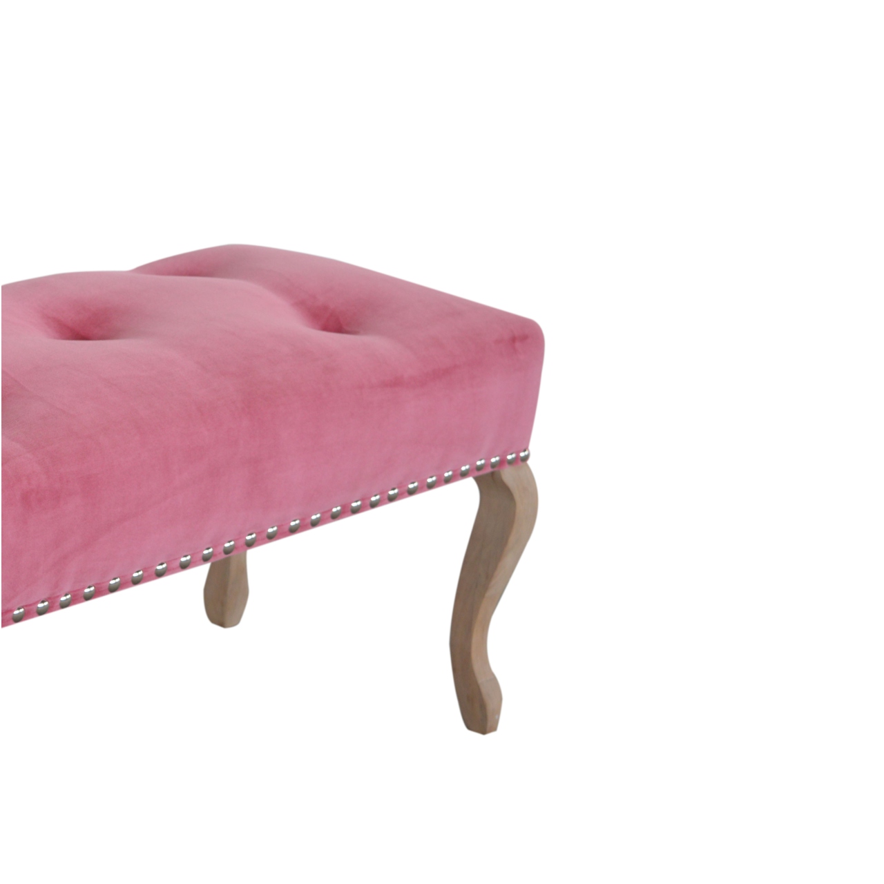 in1389 french style pink velvet bench