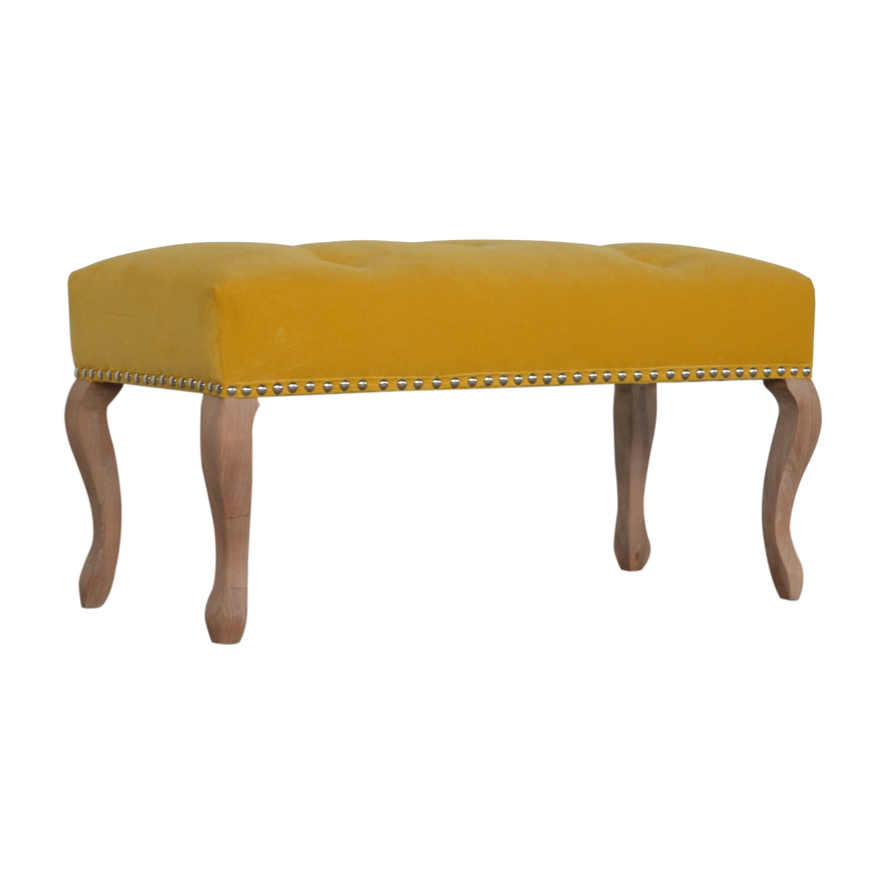 in1390 french style mustard velvet bench