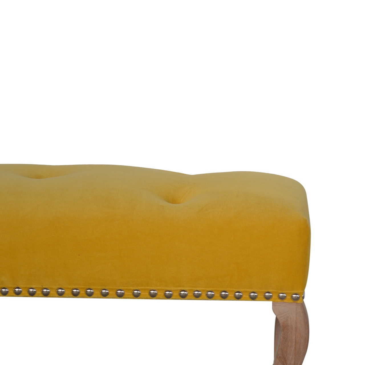 in1390 french style mustard velvet bench