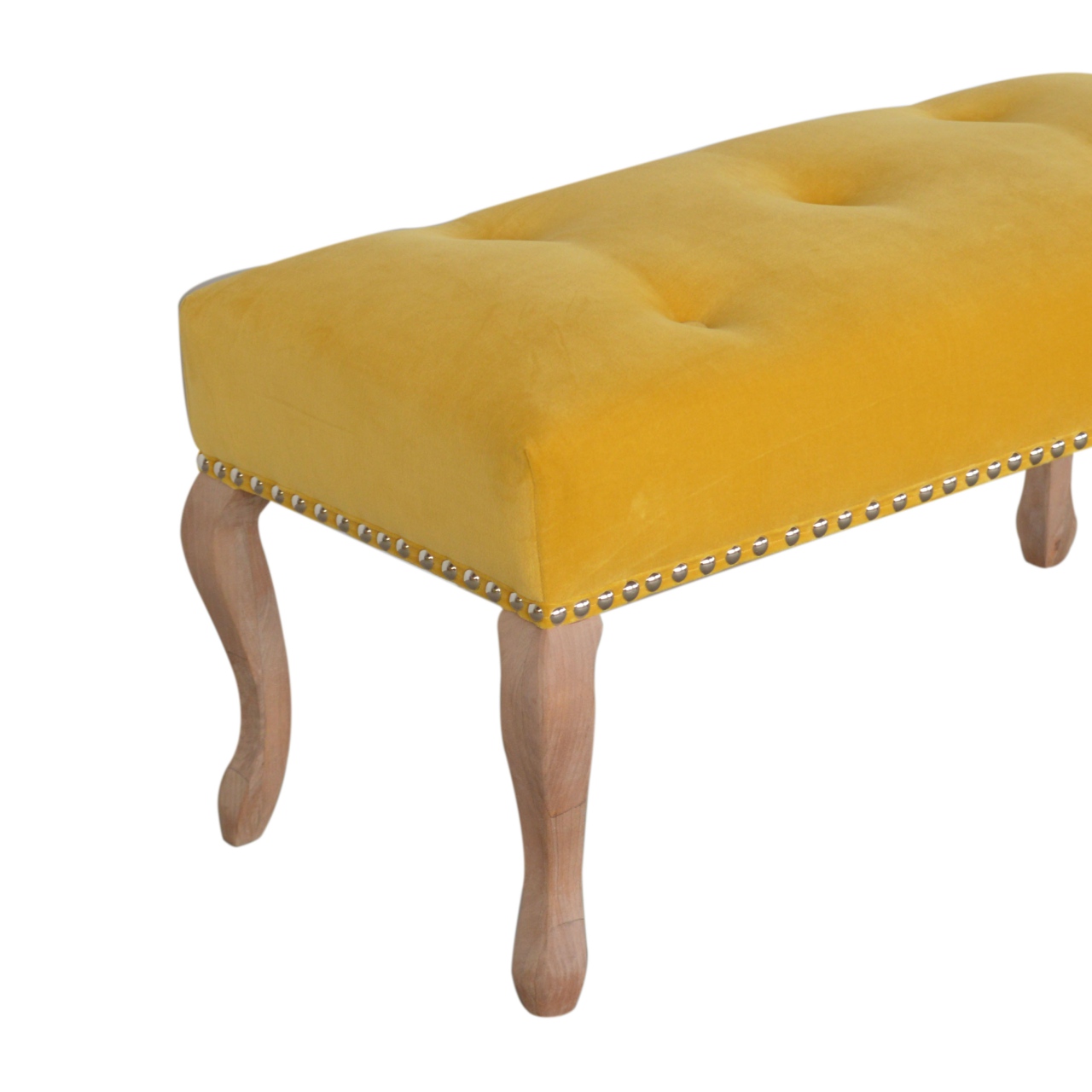 in1390 french style mustard velvet bench