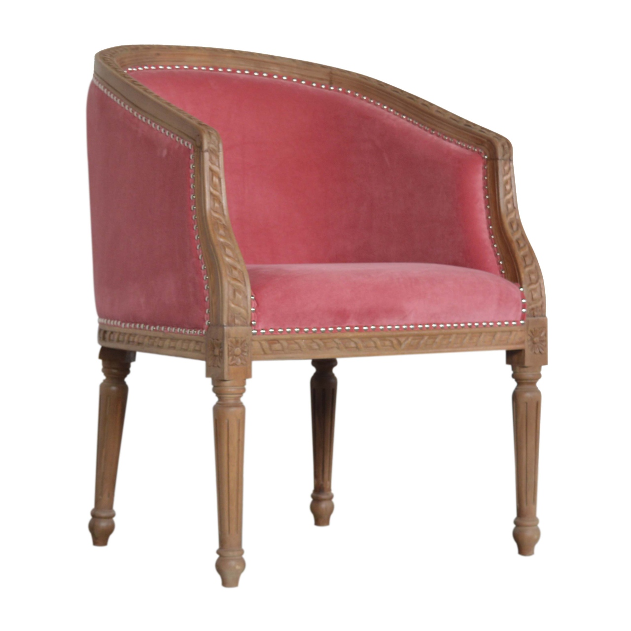 in1404 pink velvet occasional chair