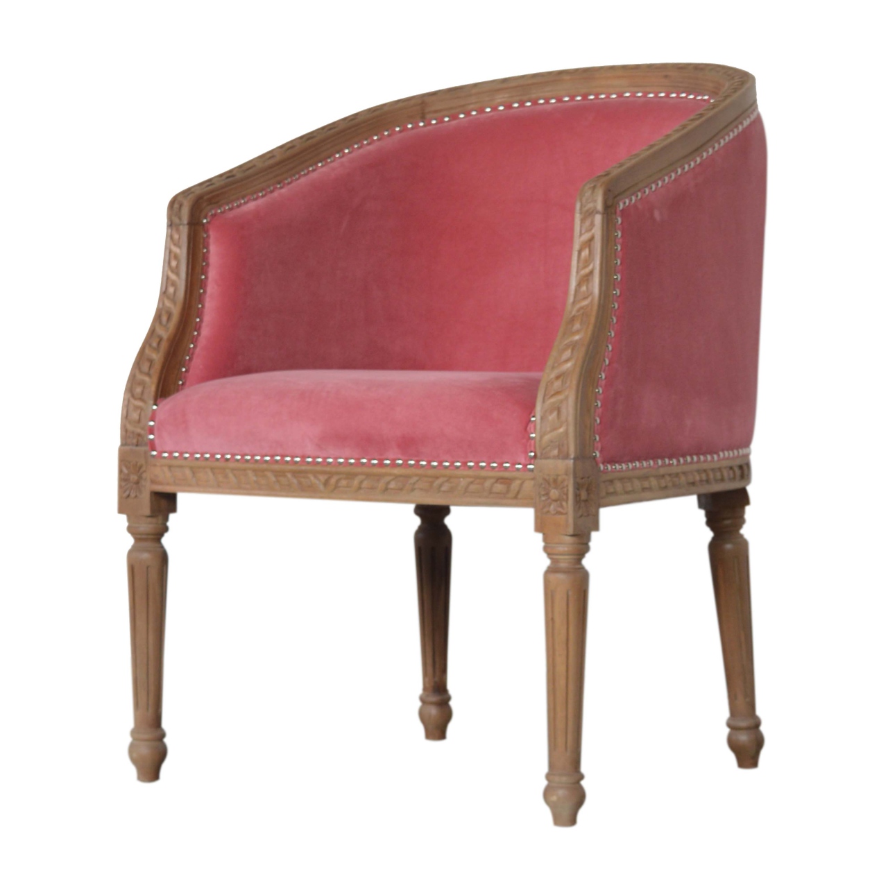 in1404 pink velvet occasional chair