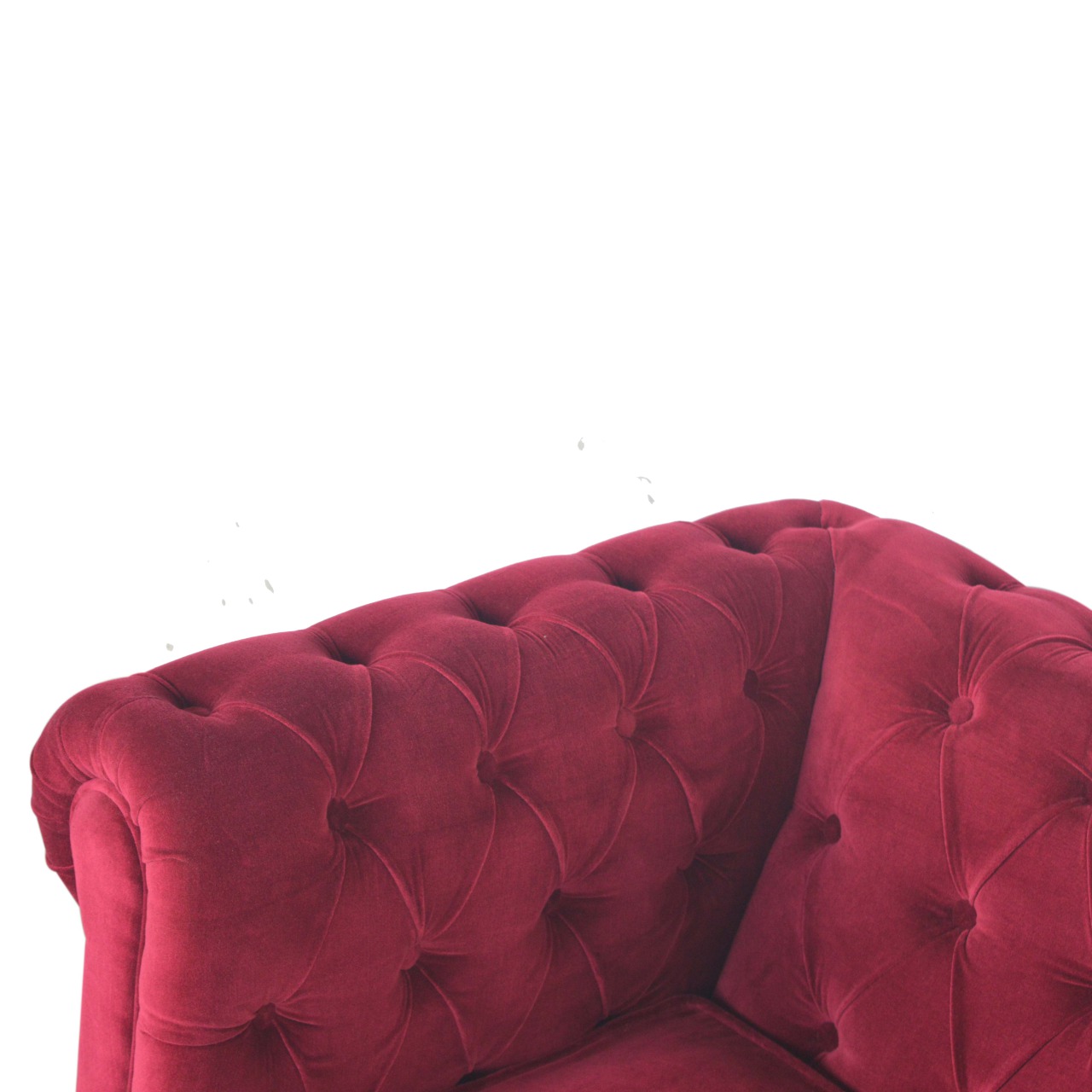 in1409 wine red velvet chesterfield armchair