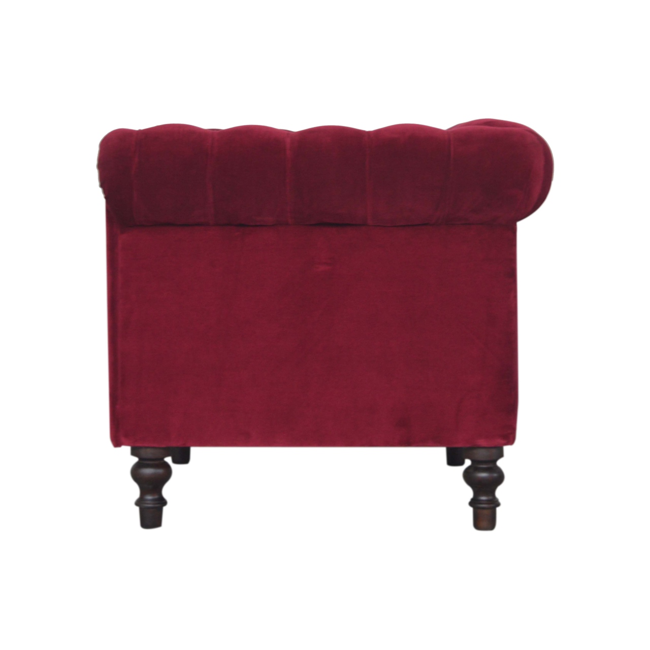 in1409 wine red velvet chesterfield armchair