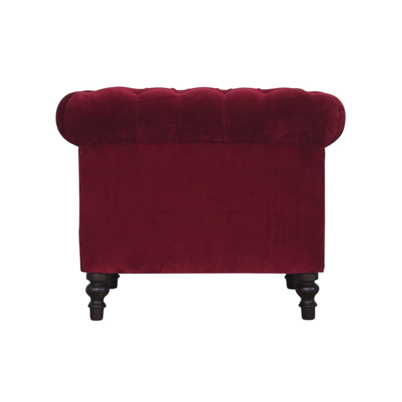 in1409 wine red velvet chesterfield armchair