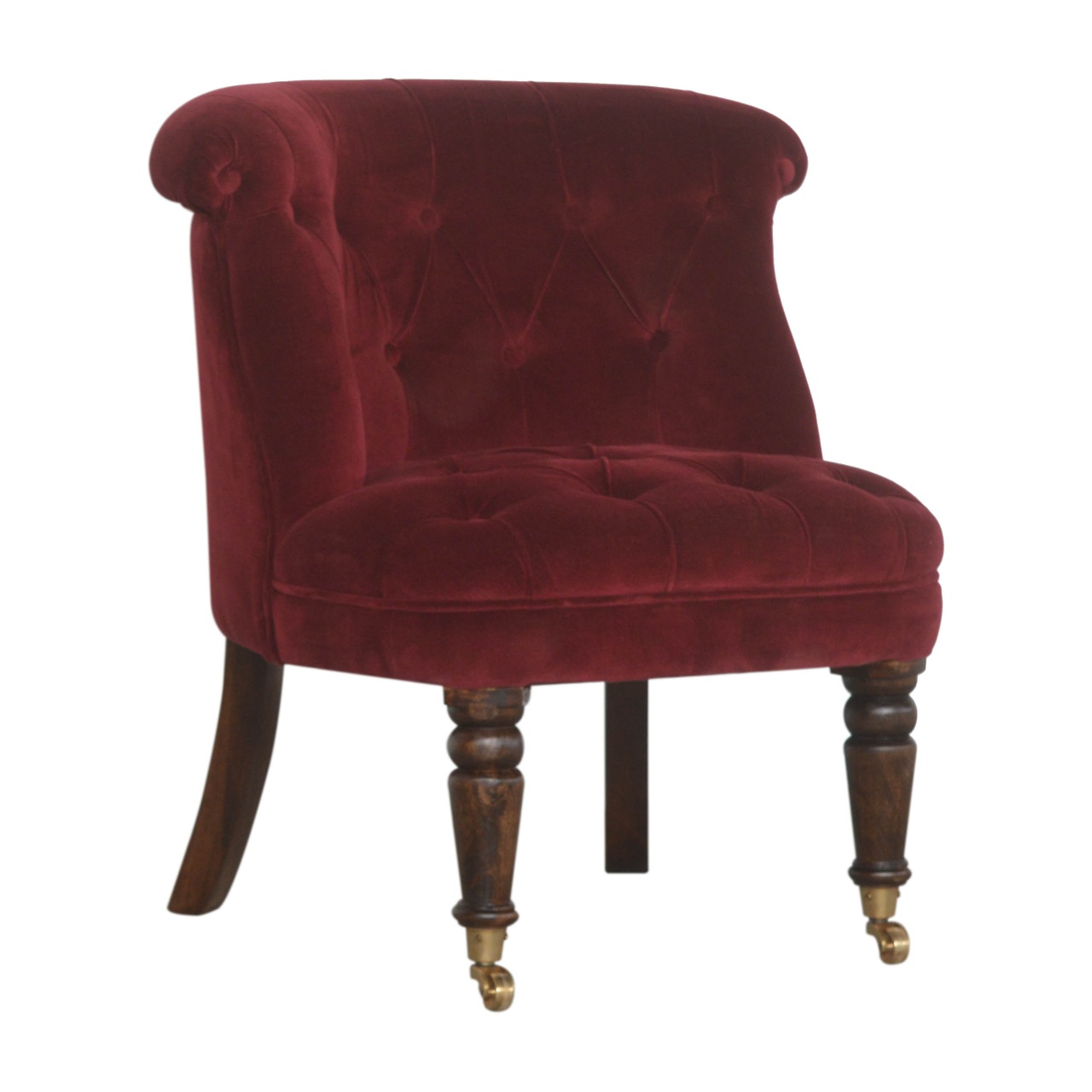 in1454 wine red velvet accent chair