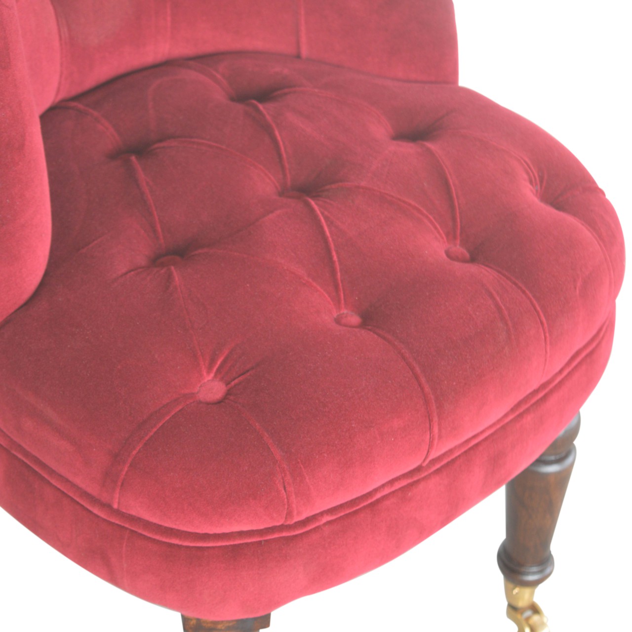 in1454 wine red velvet accent chair