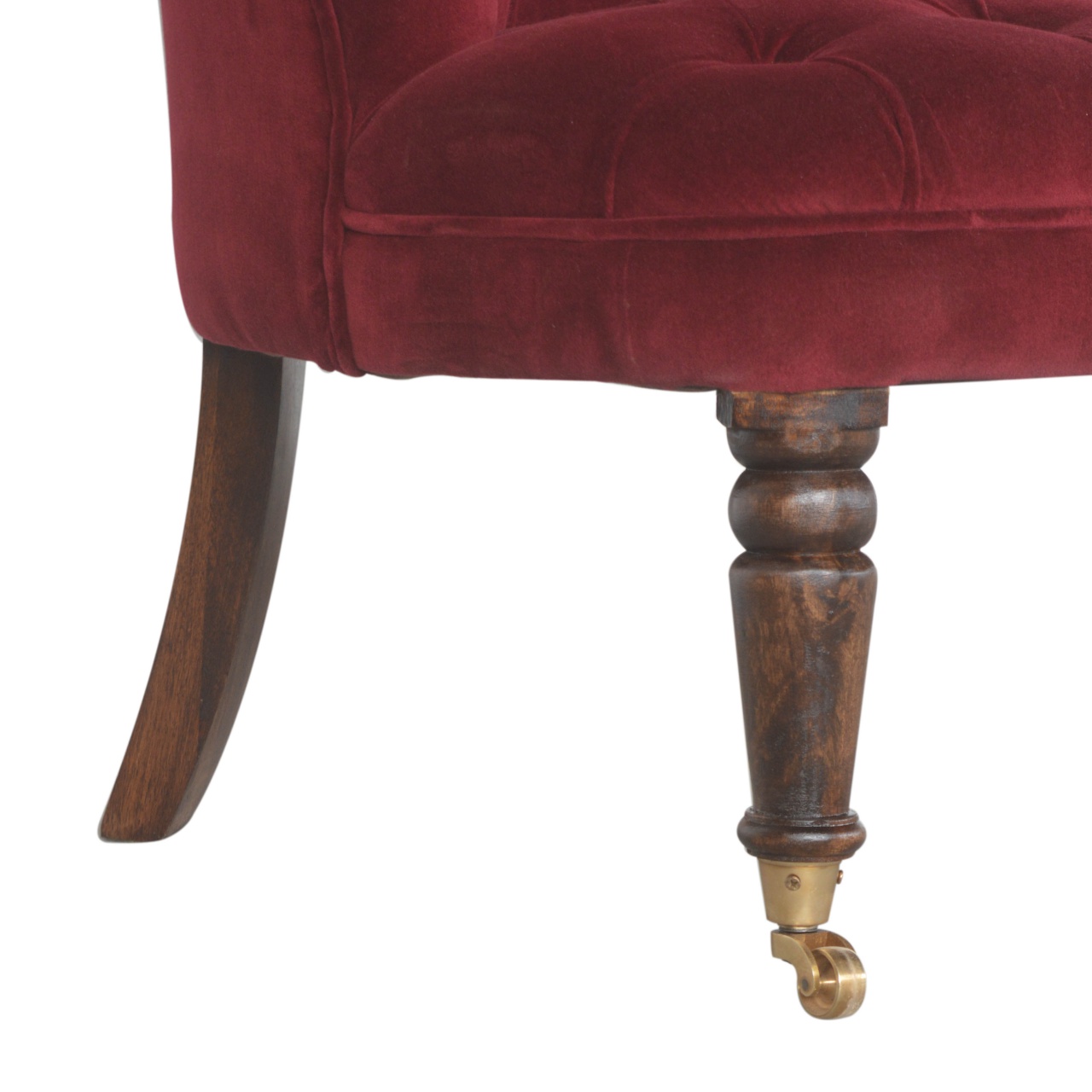 in1454 wine red velvet accent chair