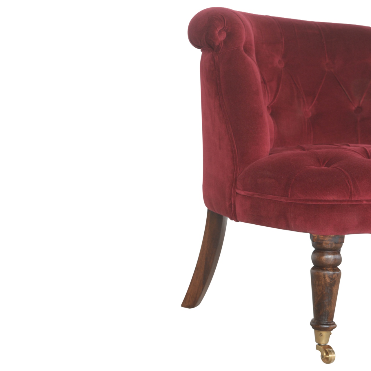 in1454 wine red velvet accent chair