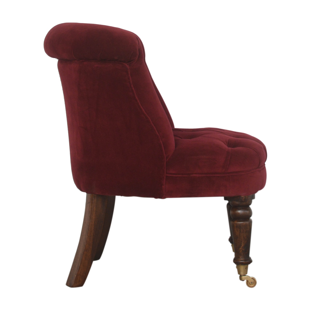 in1454 wine red velvet accent chair