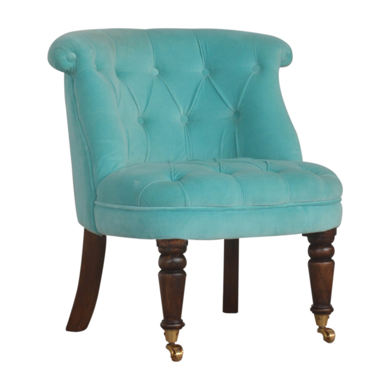 in1455 turquoise velvet accent chair
