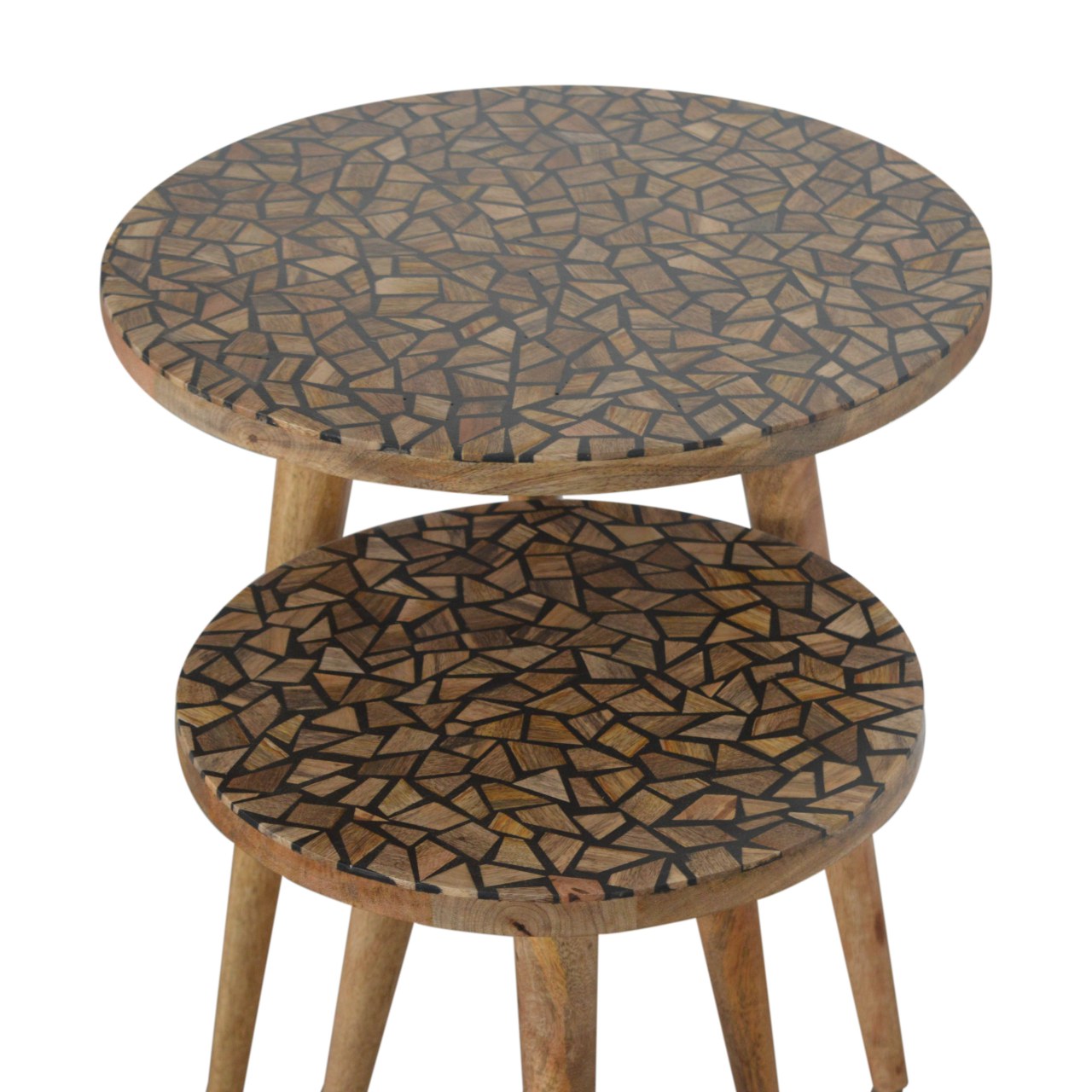 in1467 tree trunk style set of 2 footstools