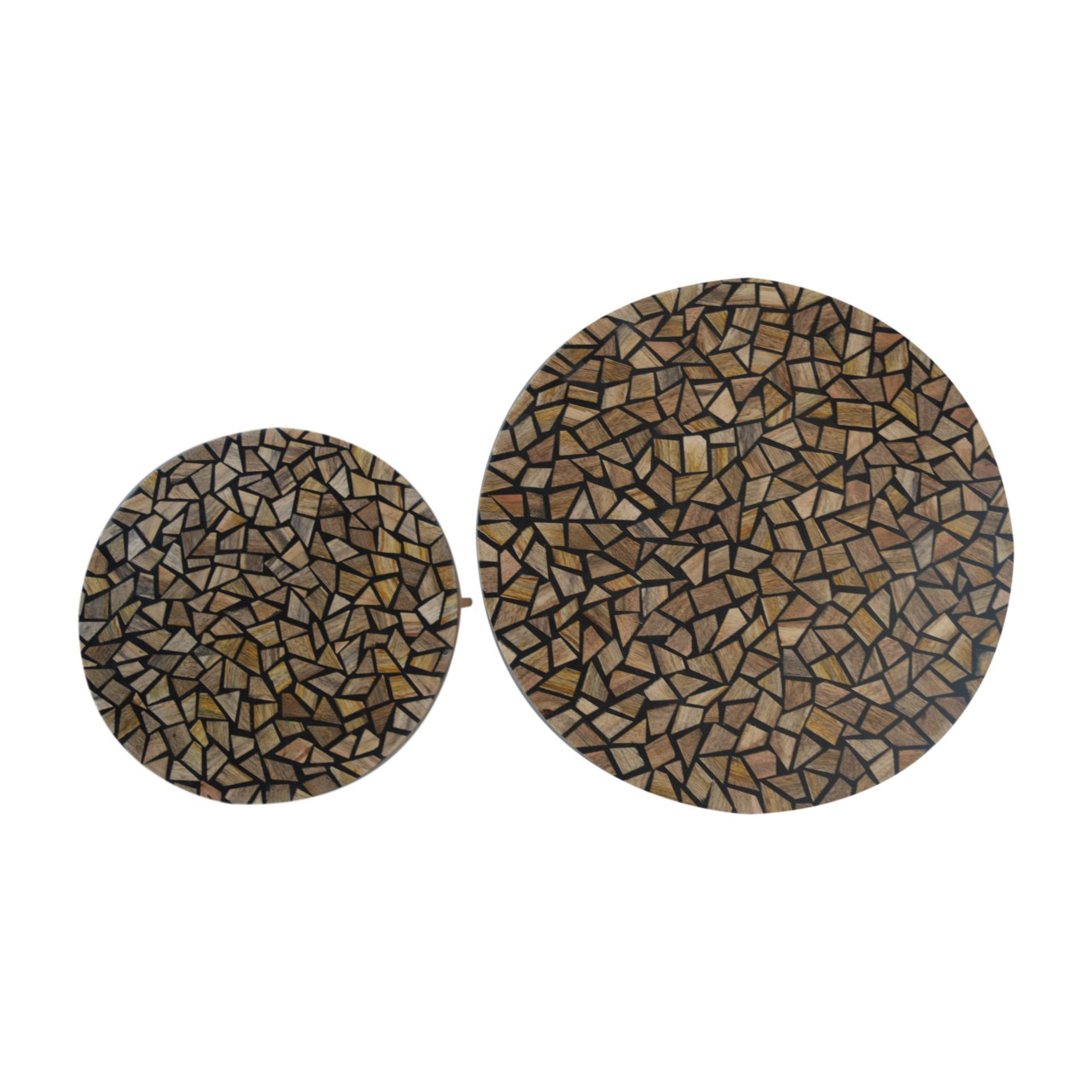 in1467 tree trunk style set of 2 footstools