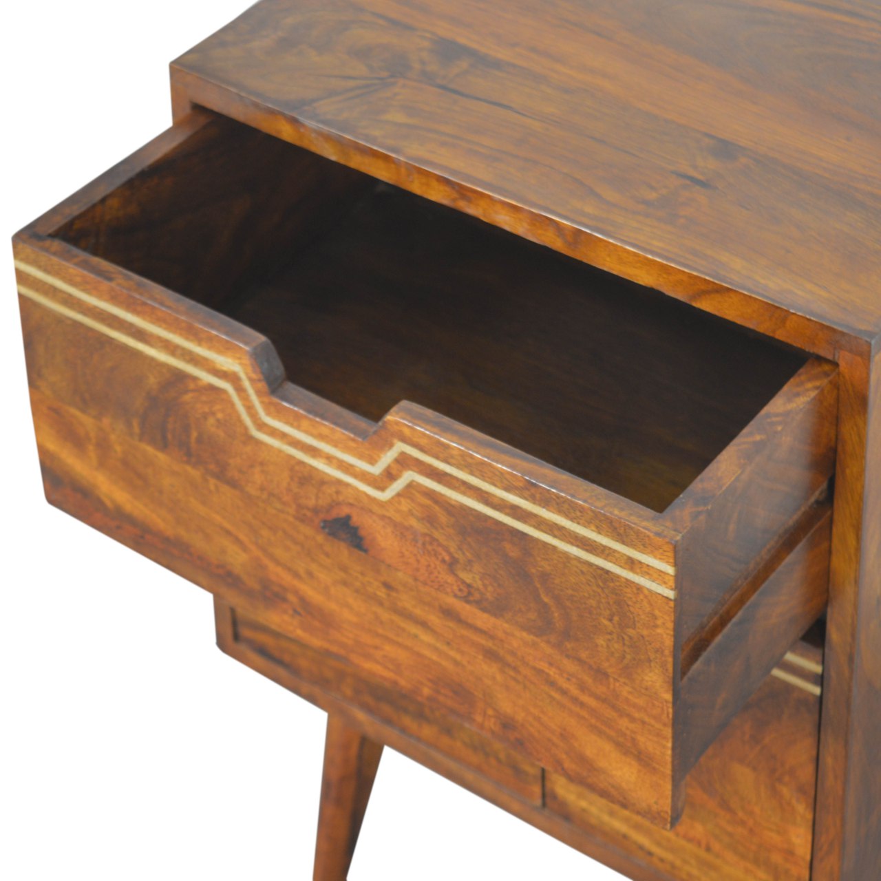 in1486 multi chestnut bedside with removeable drawers