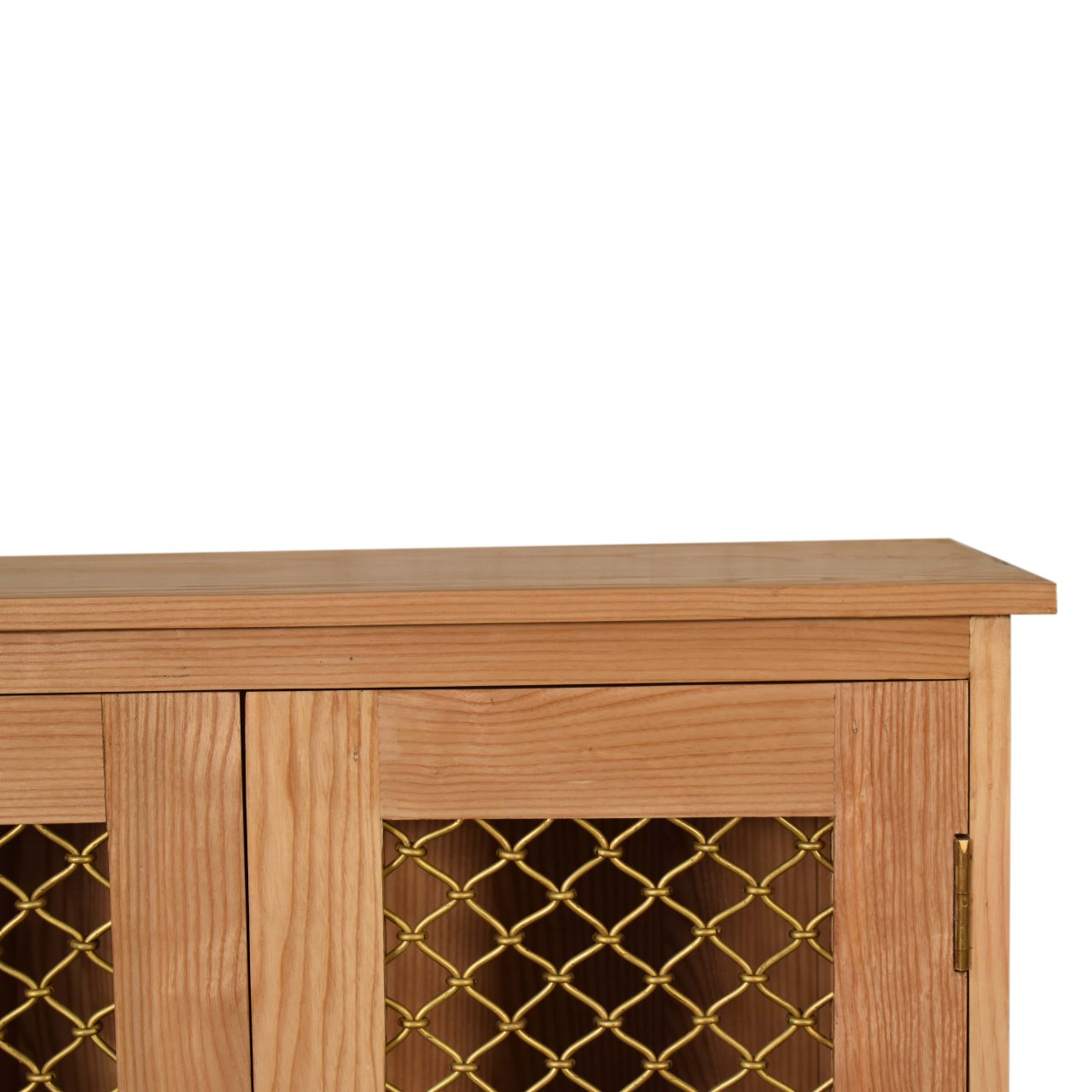 in1605 caged oak ish cabinet