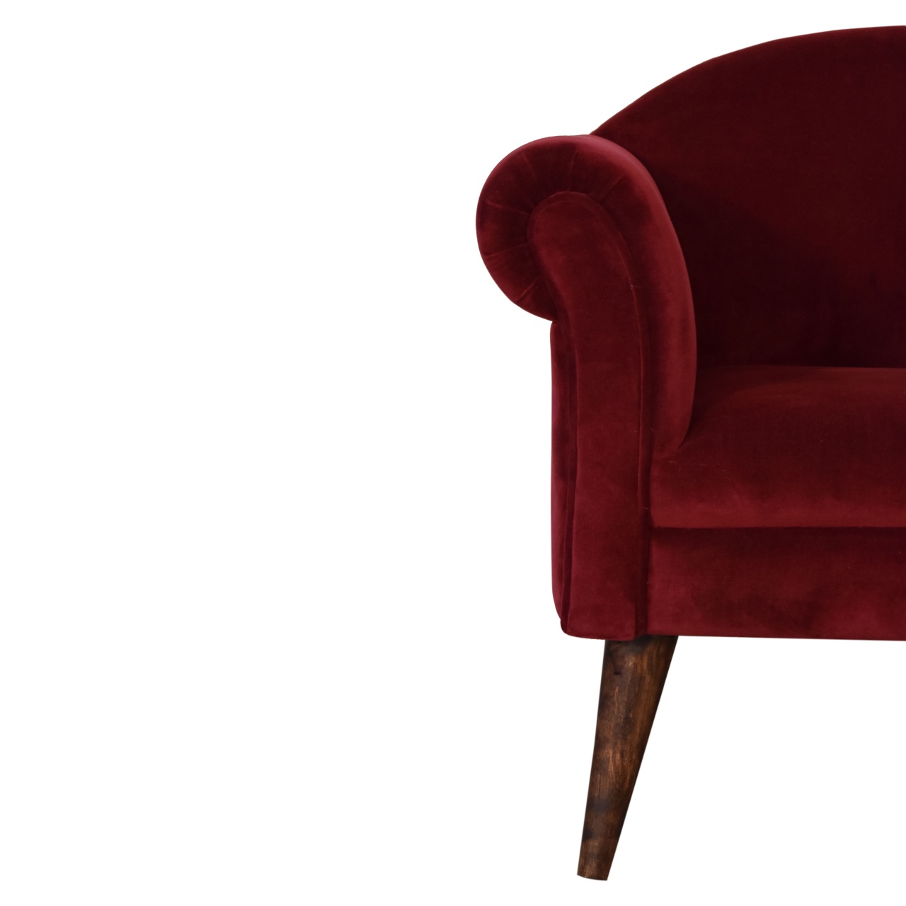 in1612 wine velvet nordic style armchair
