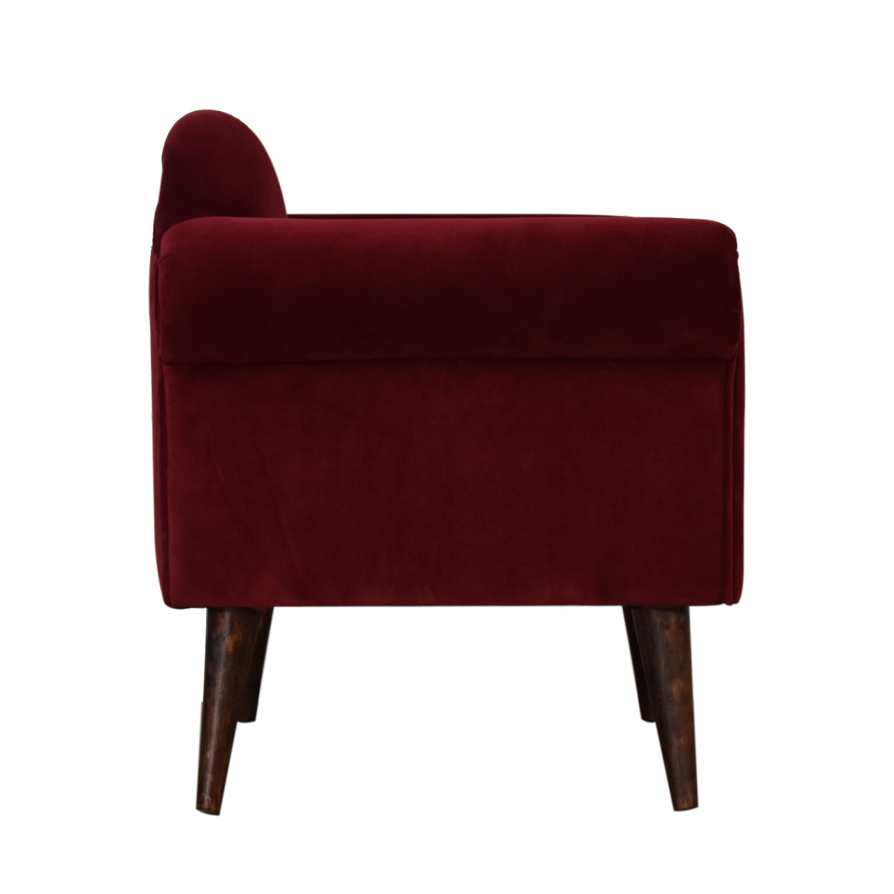 in1612 wine velvet nordic style armchair