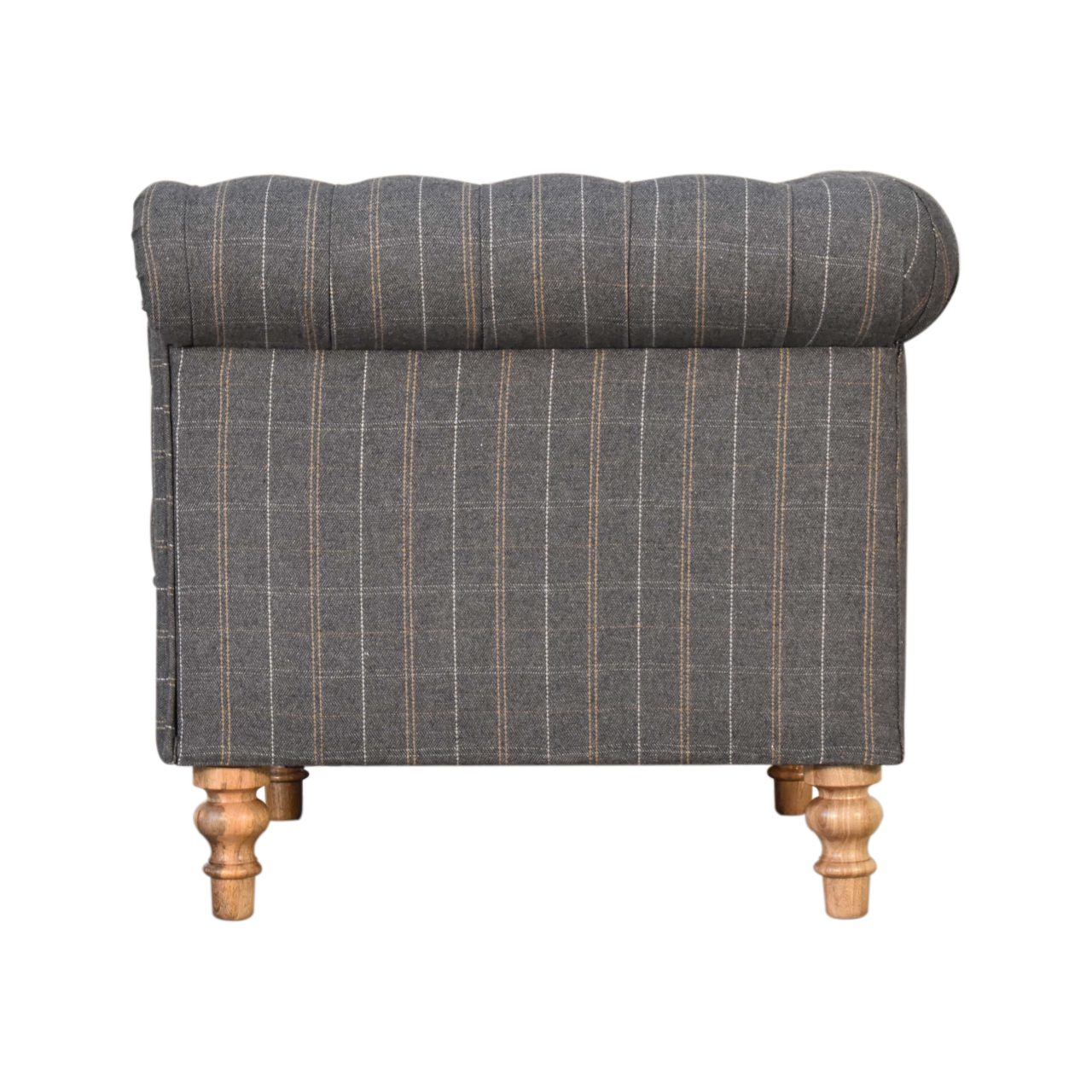 in1645 pewter tweed chesterfield armchair