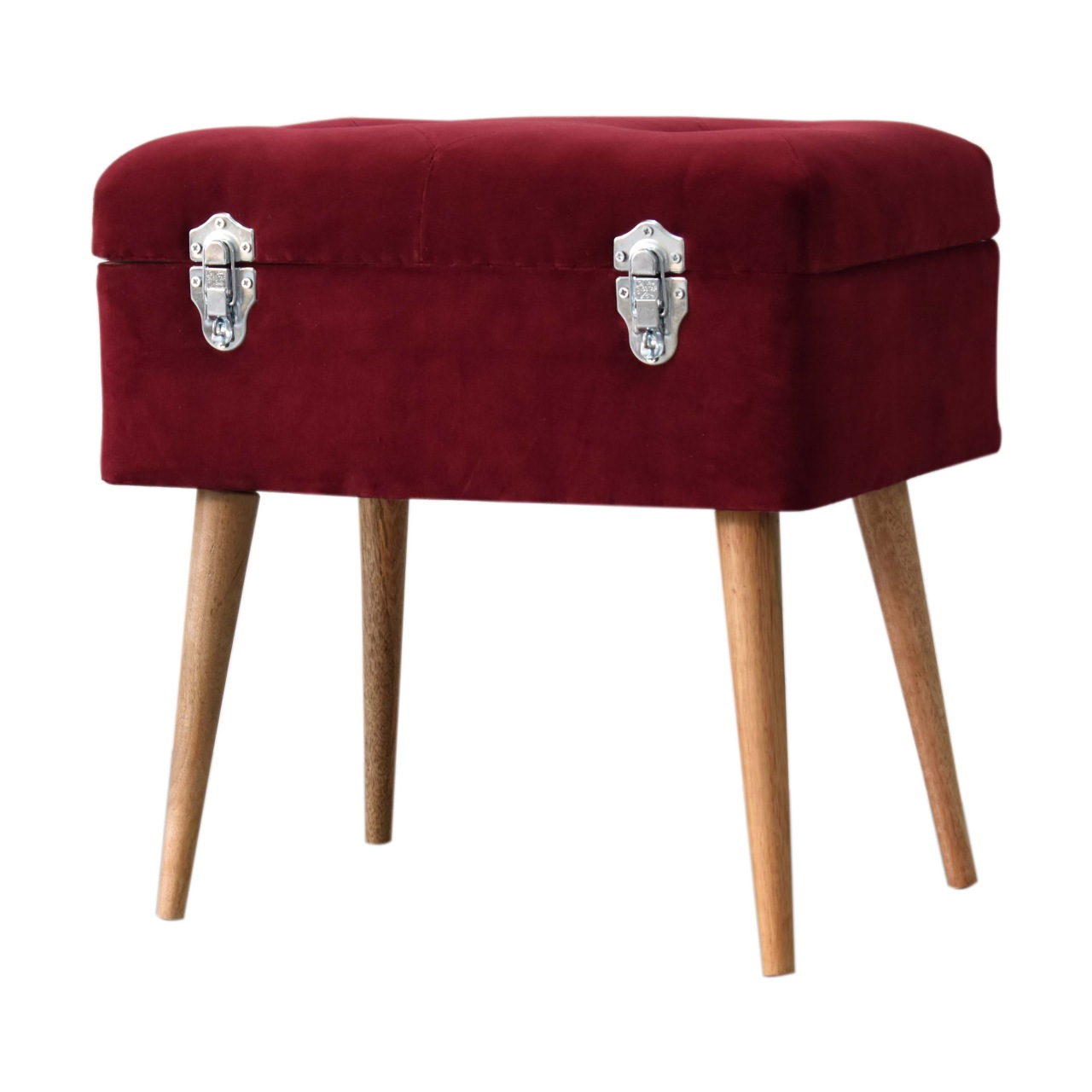 in1672 wine velvet nordic style storage bench
