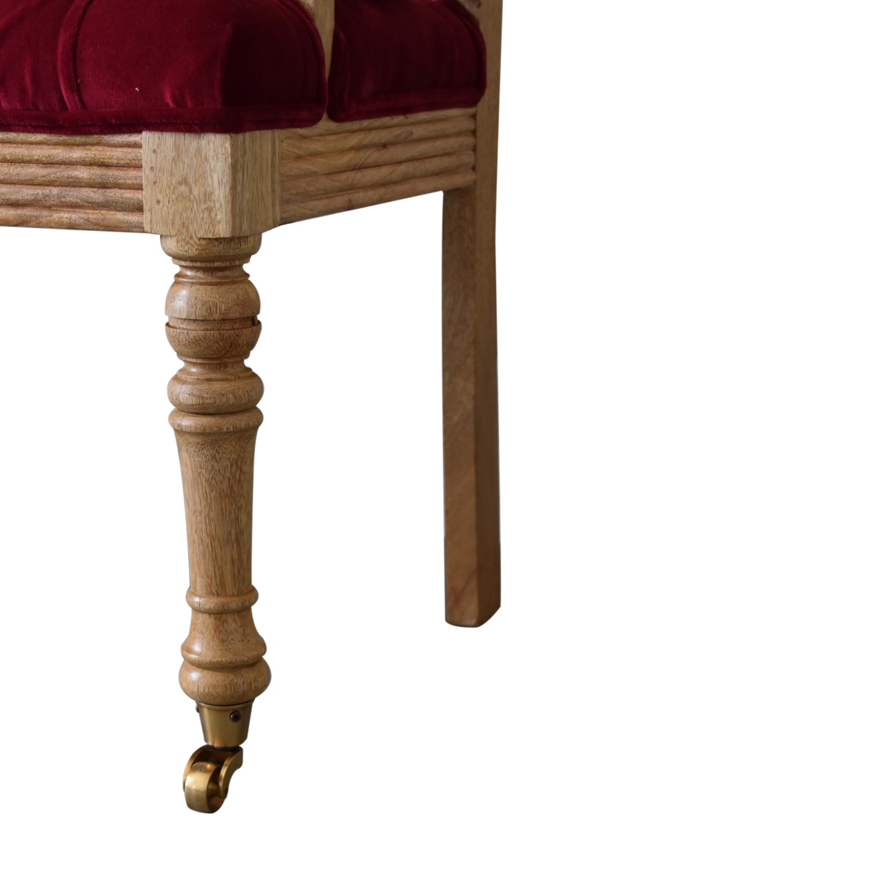 in1673 wine red mini deep button hallway bench