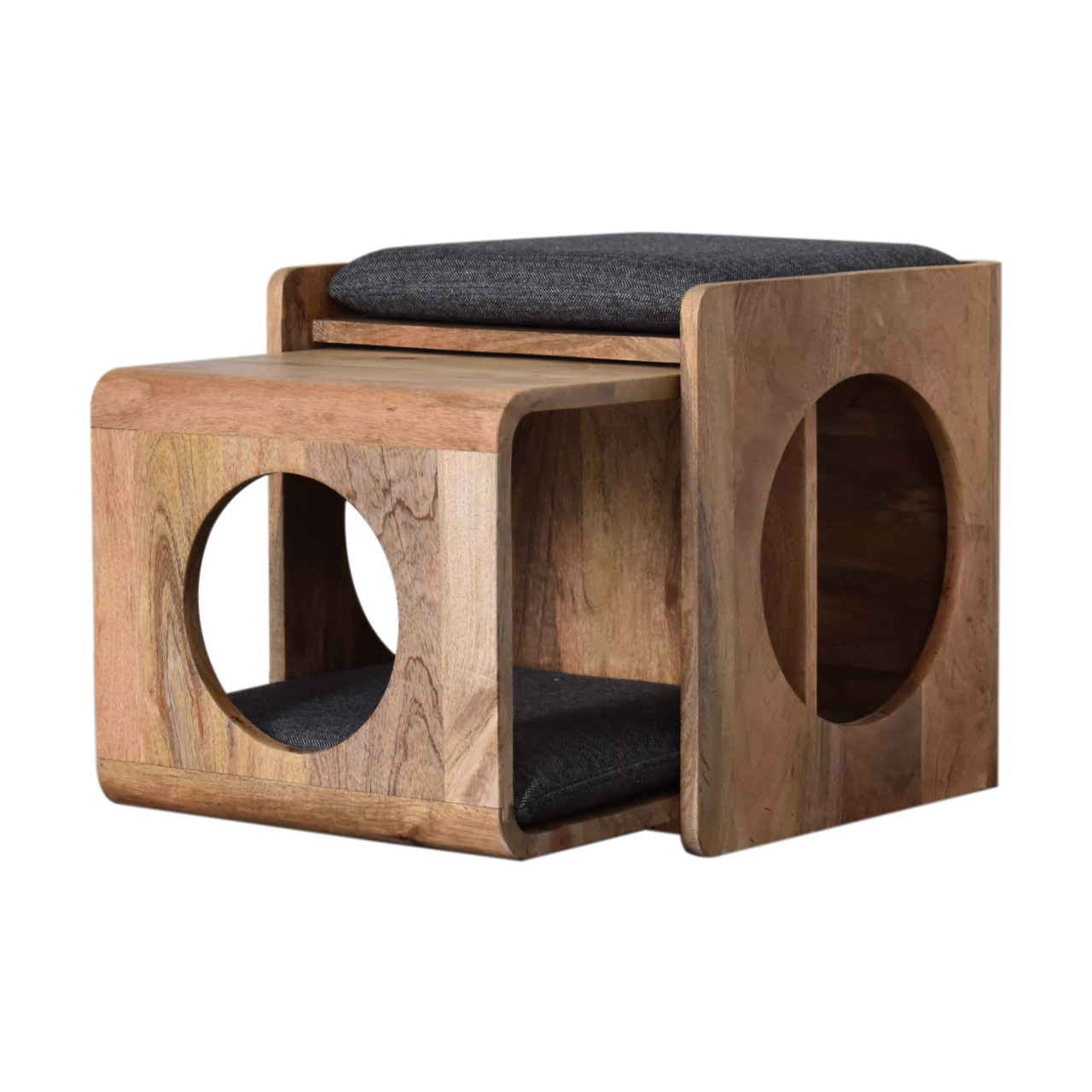 in1701 round cut out pet bed with seat pad