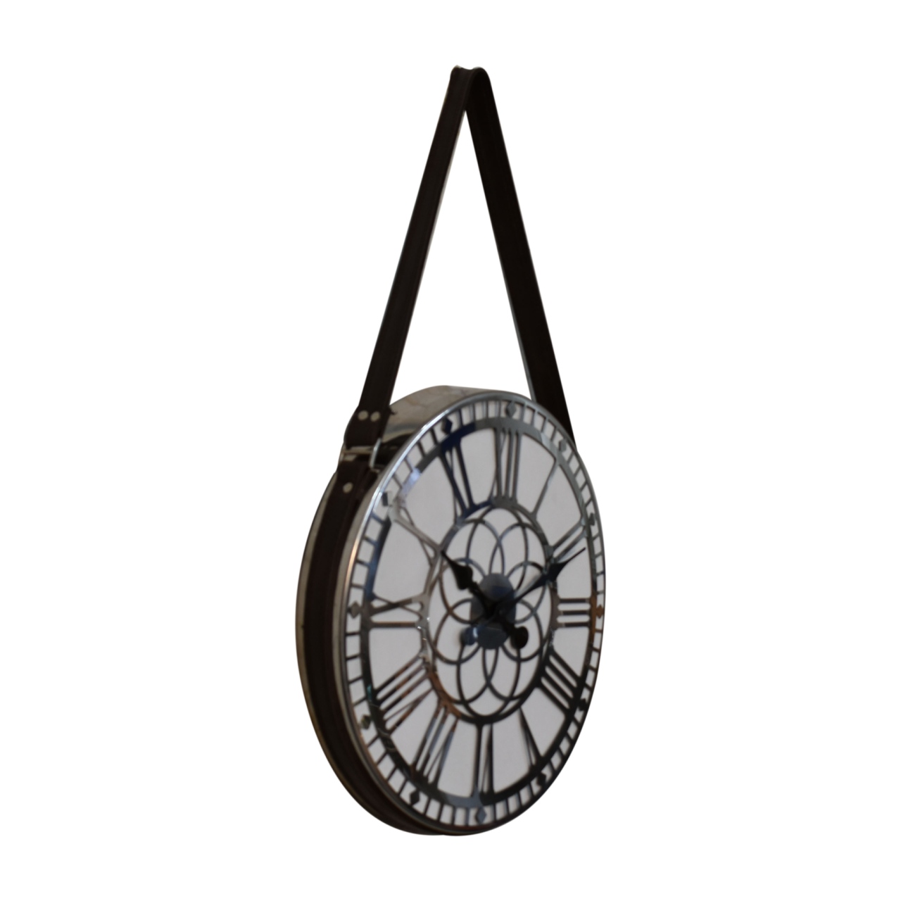 White Chrome Hanging Wall Clock - Image 3