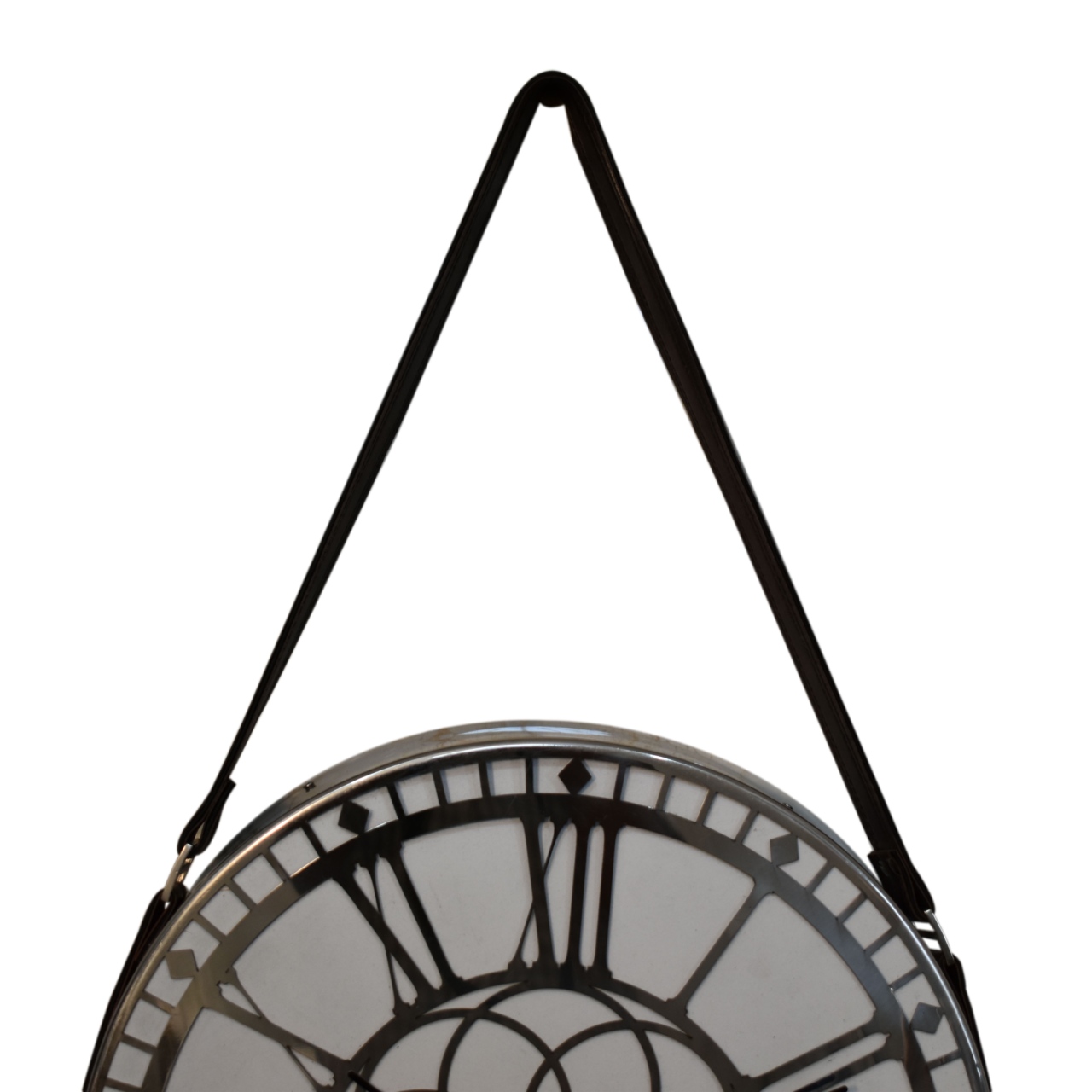 White Chrome Hanging Wall Clock - Image 4