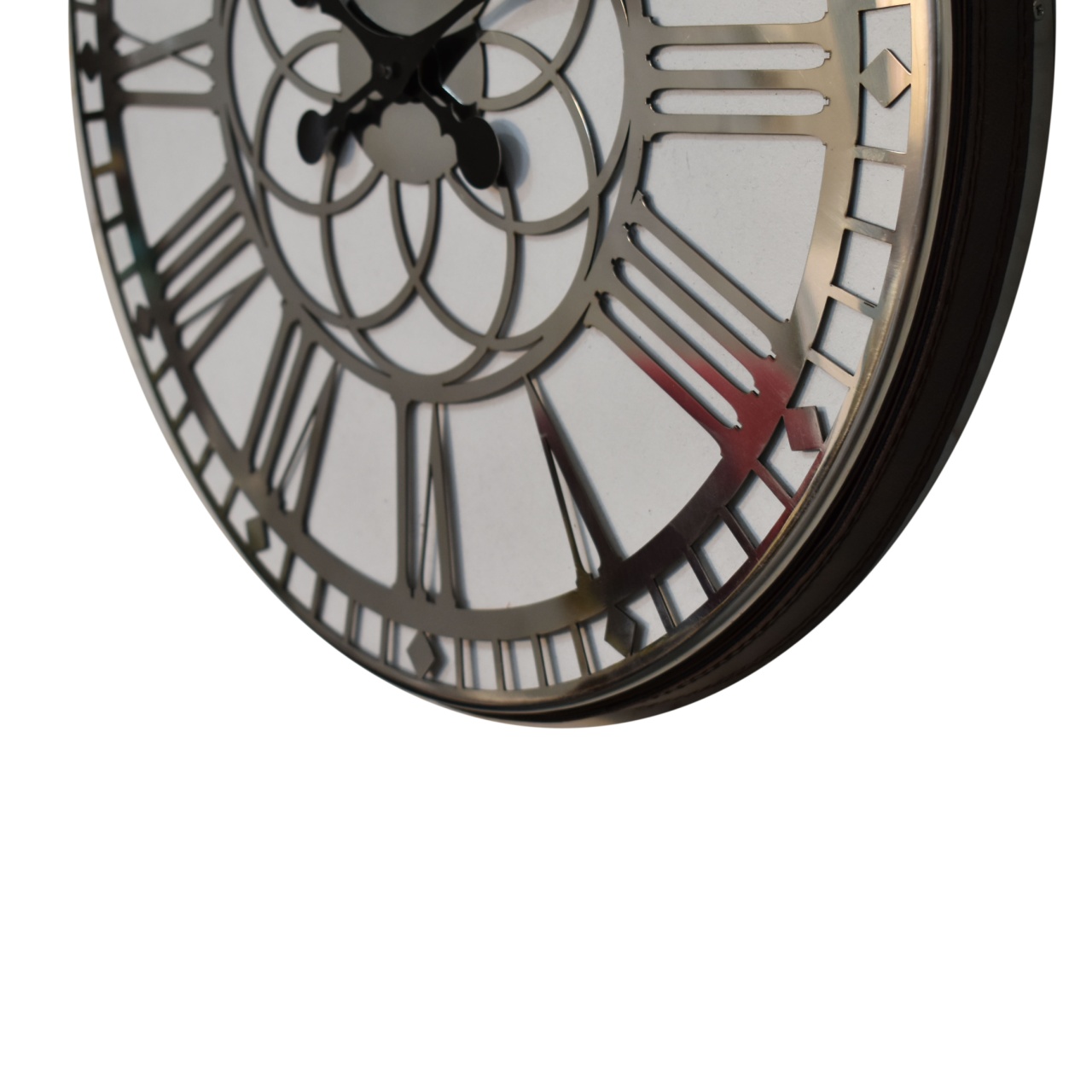 White Chrome Hanging Wall Clock - Image 6