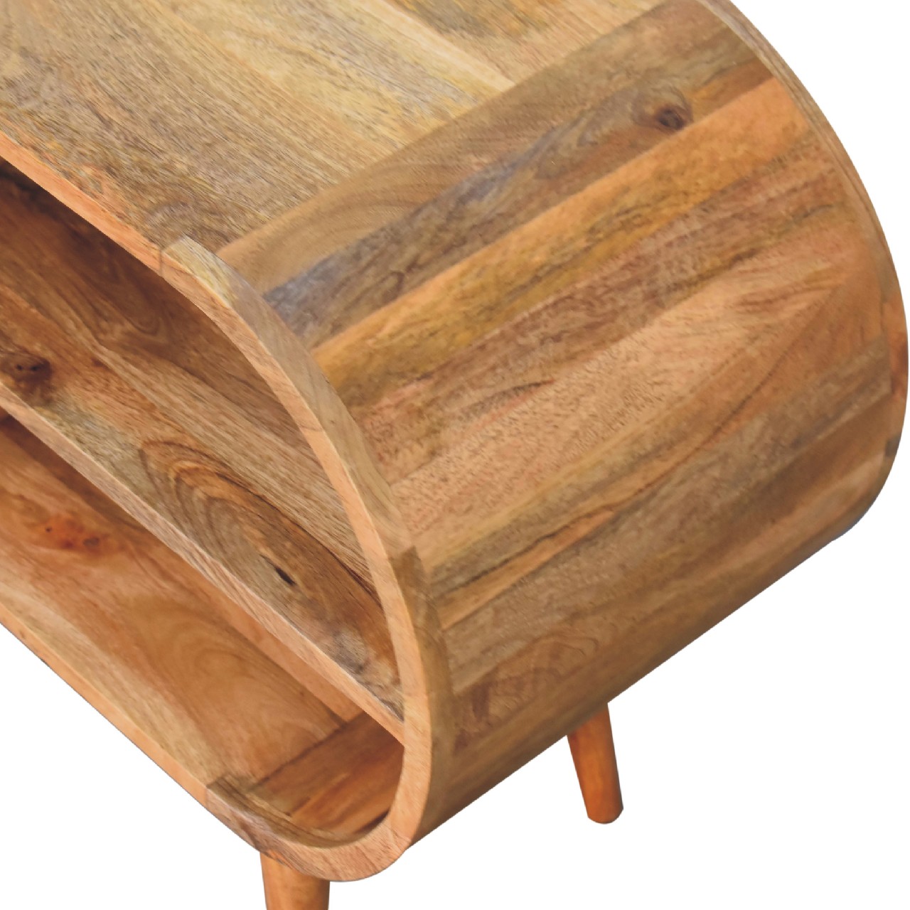 in3568 reverse curved oak ish media unit