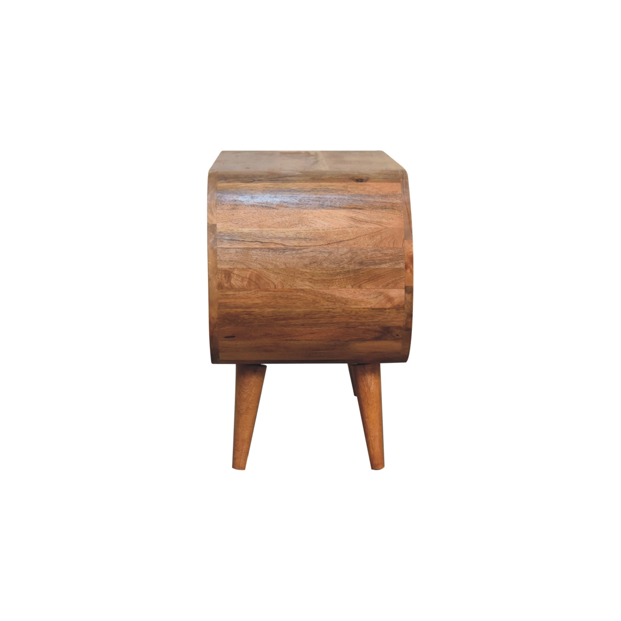 in3568 reverse curved oak ish media unit