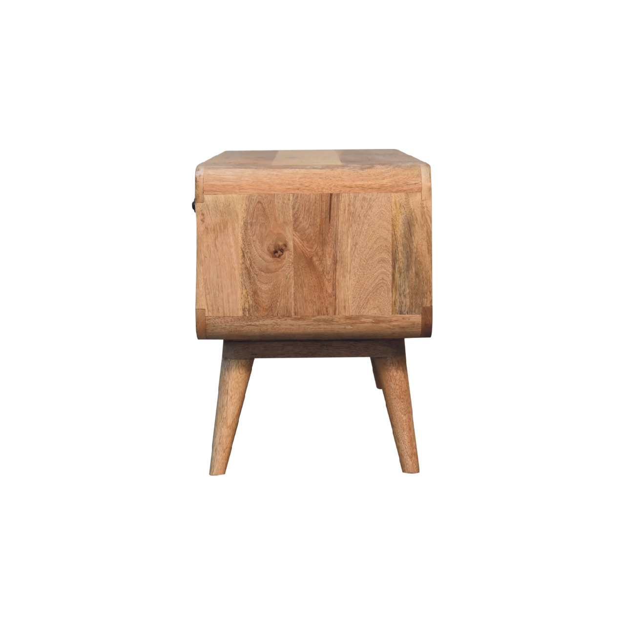 in3568 reverse curved oak ish media unit