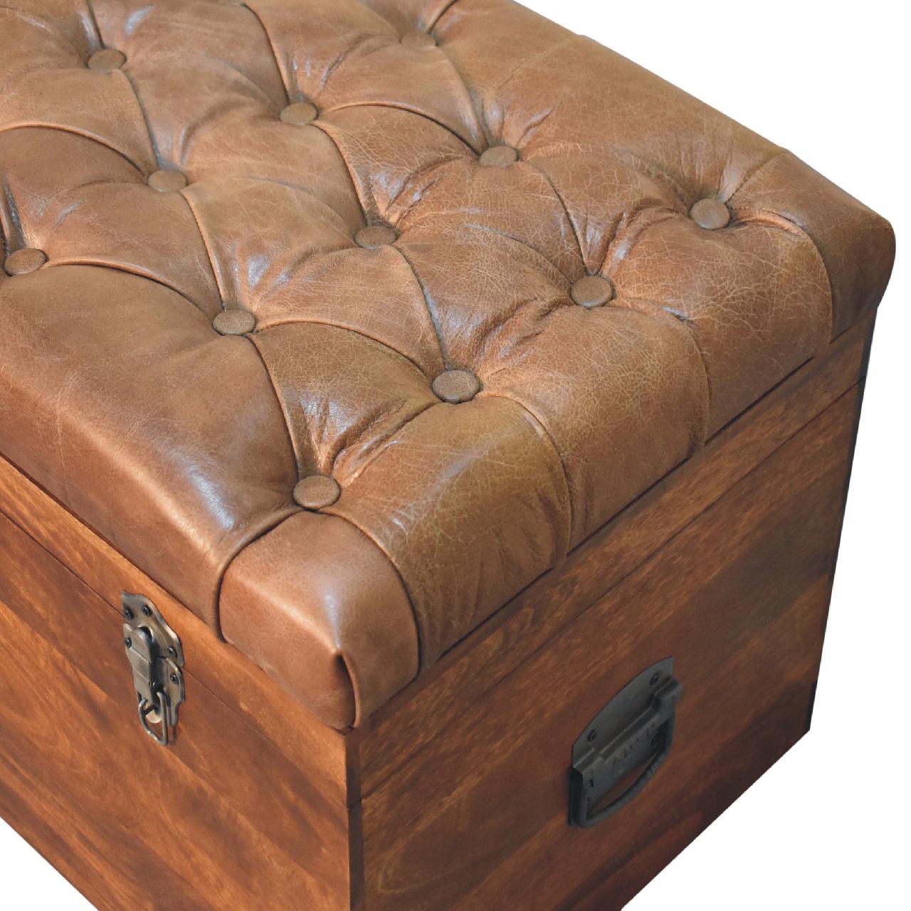 in3576 buffalo hide chestnut storage trunk
