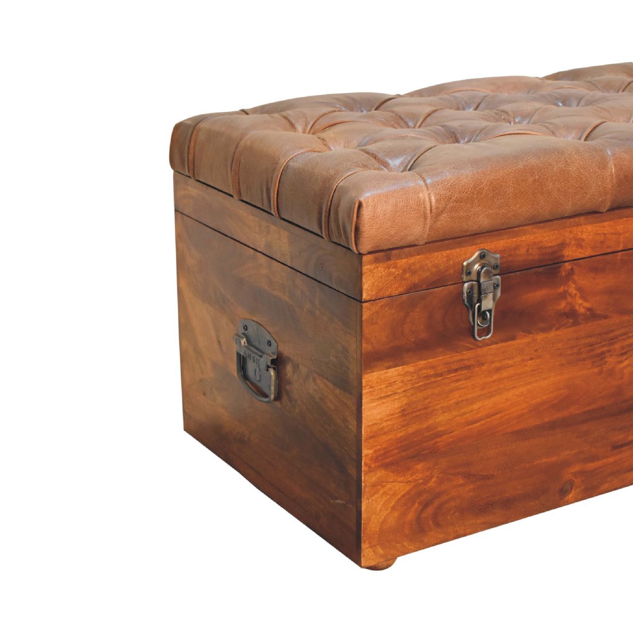 in3576 buffalo hide chestnut storage trunk