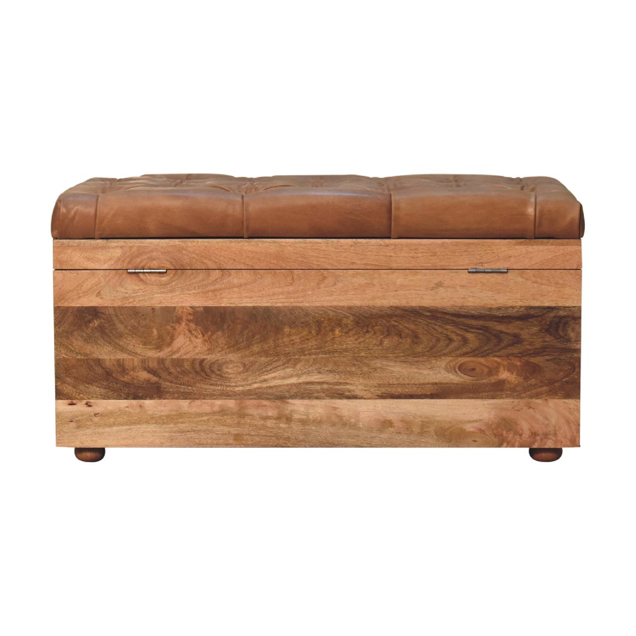 in3583 buffalo hide oak ish storage trunk