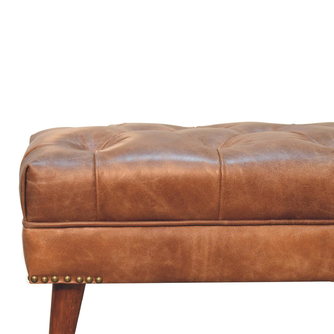 in3597 harbour brown leather bench