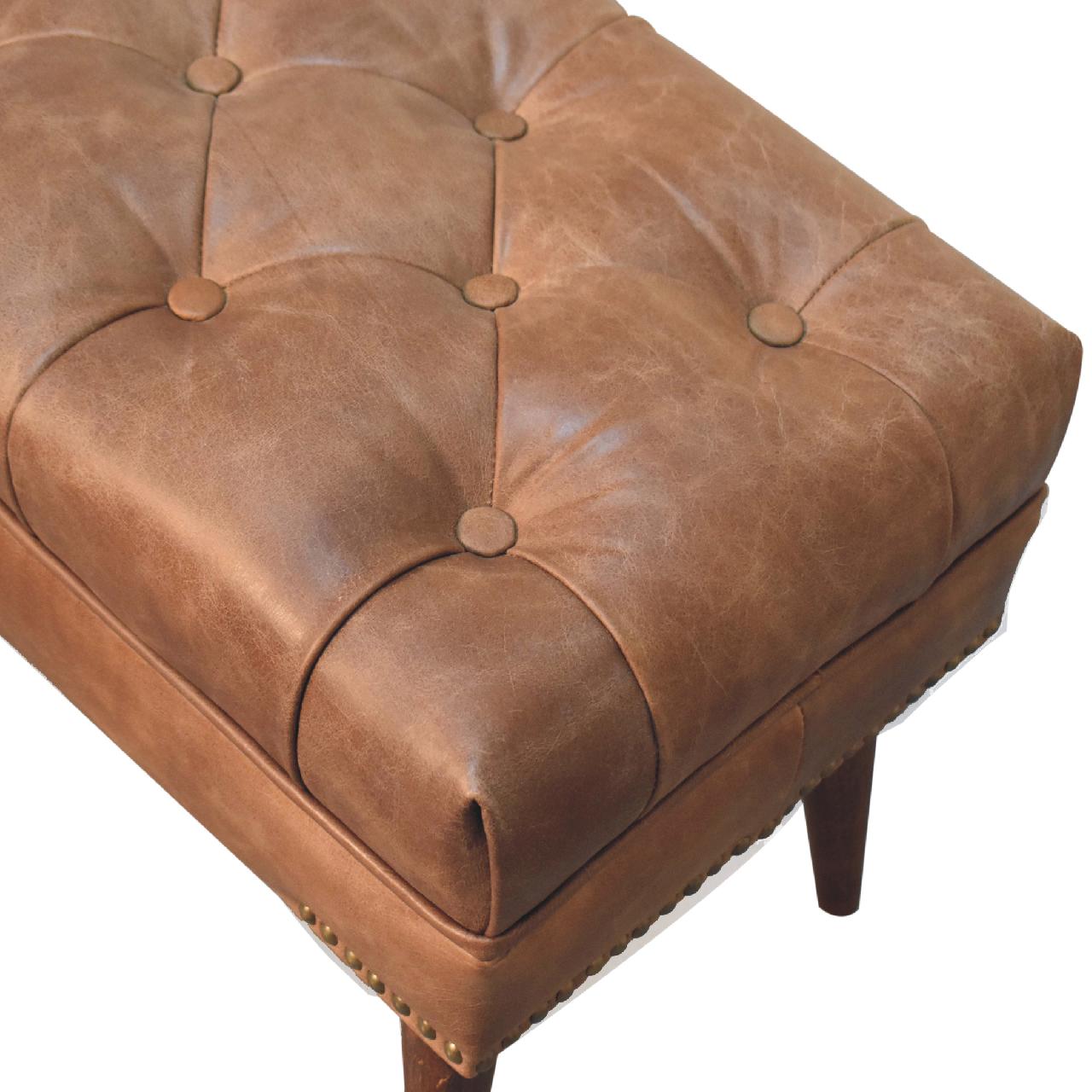 in3597 harbour brown leather bench