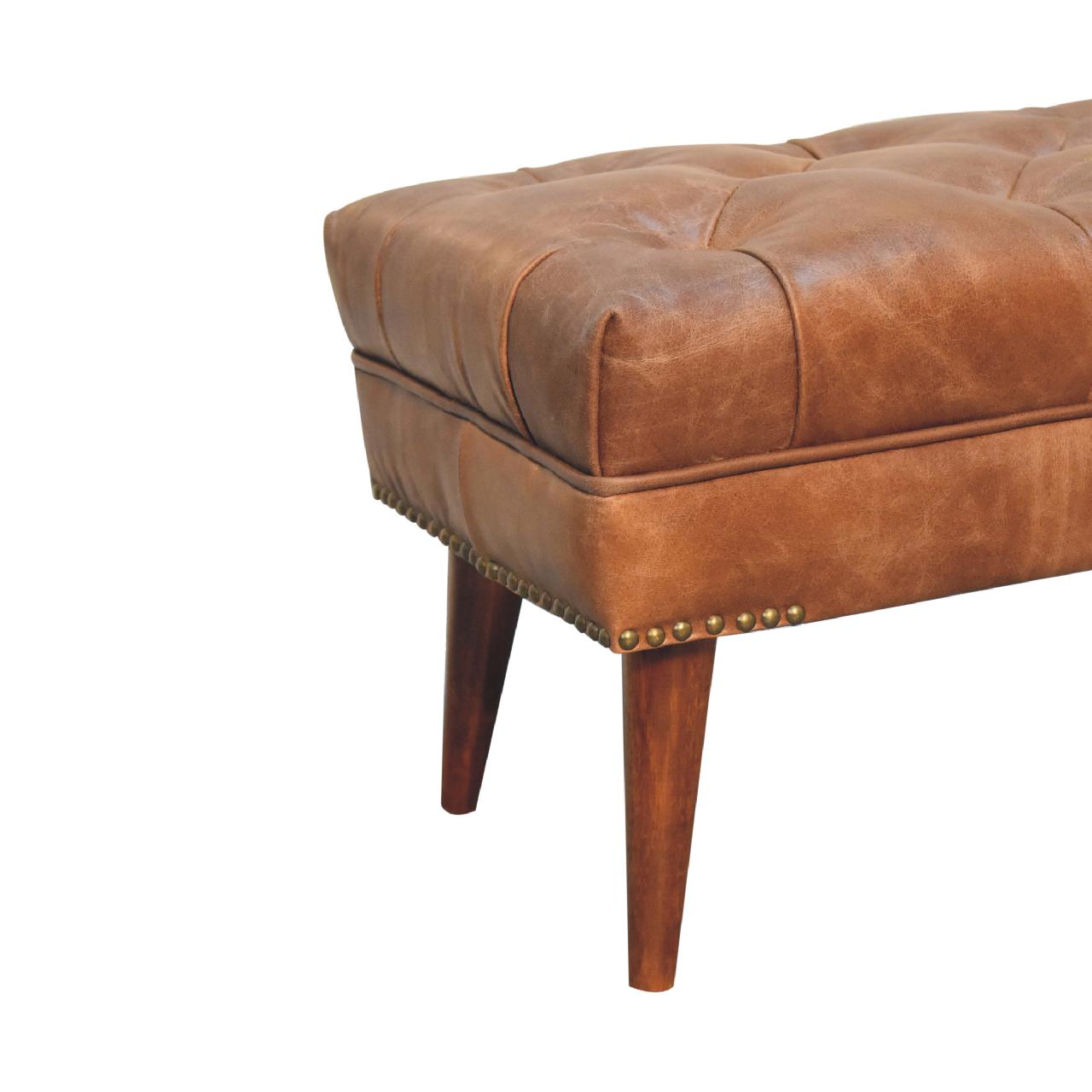 in3597 harbour brown leather bench